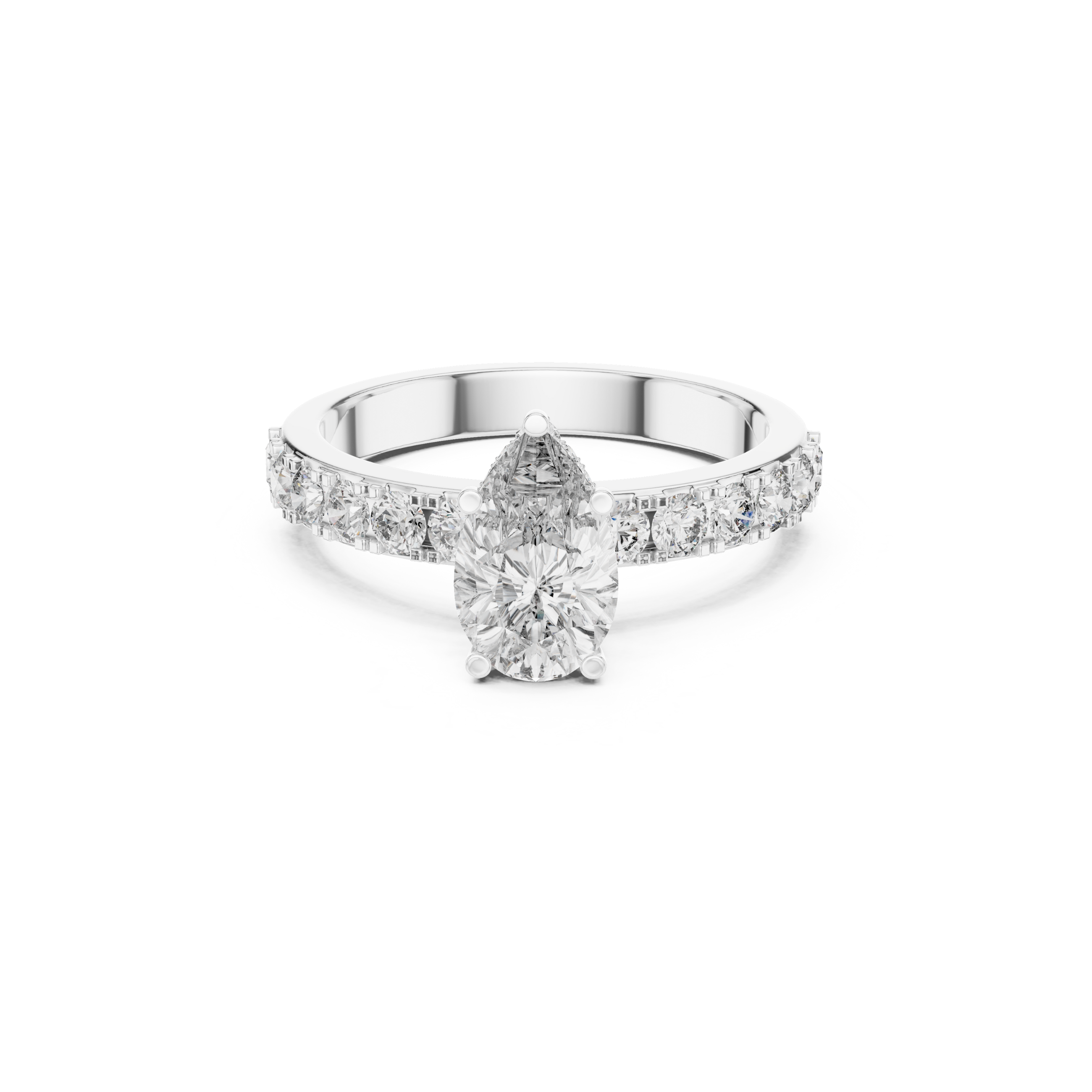 Pear Cut Solitaire Lab Grown Diamond Ring