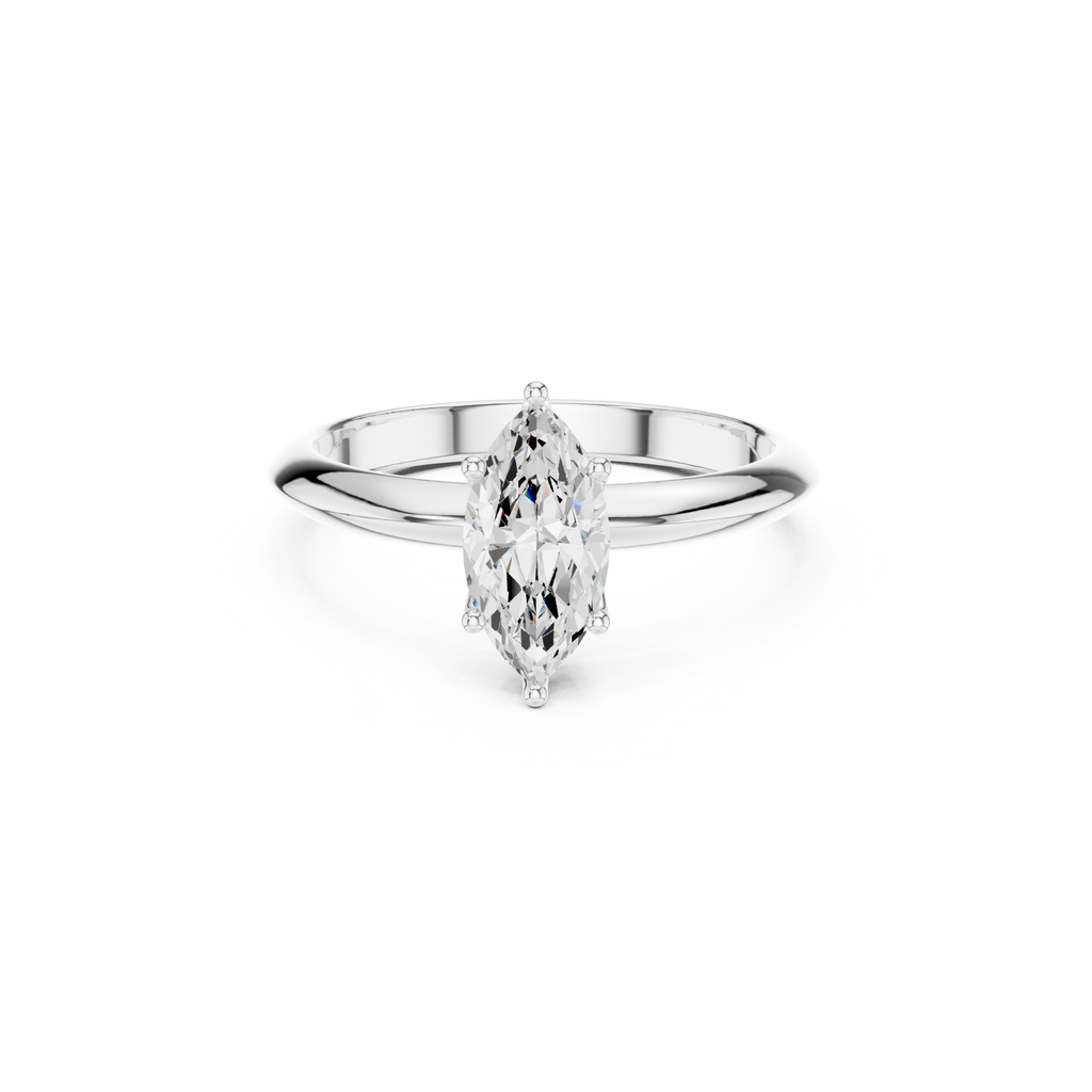 Marquise-Cut Solitaire Lab Grown Diamond Ring