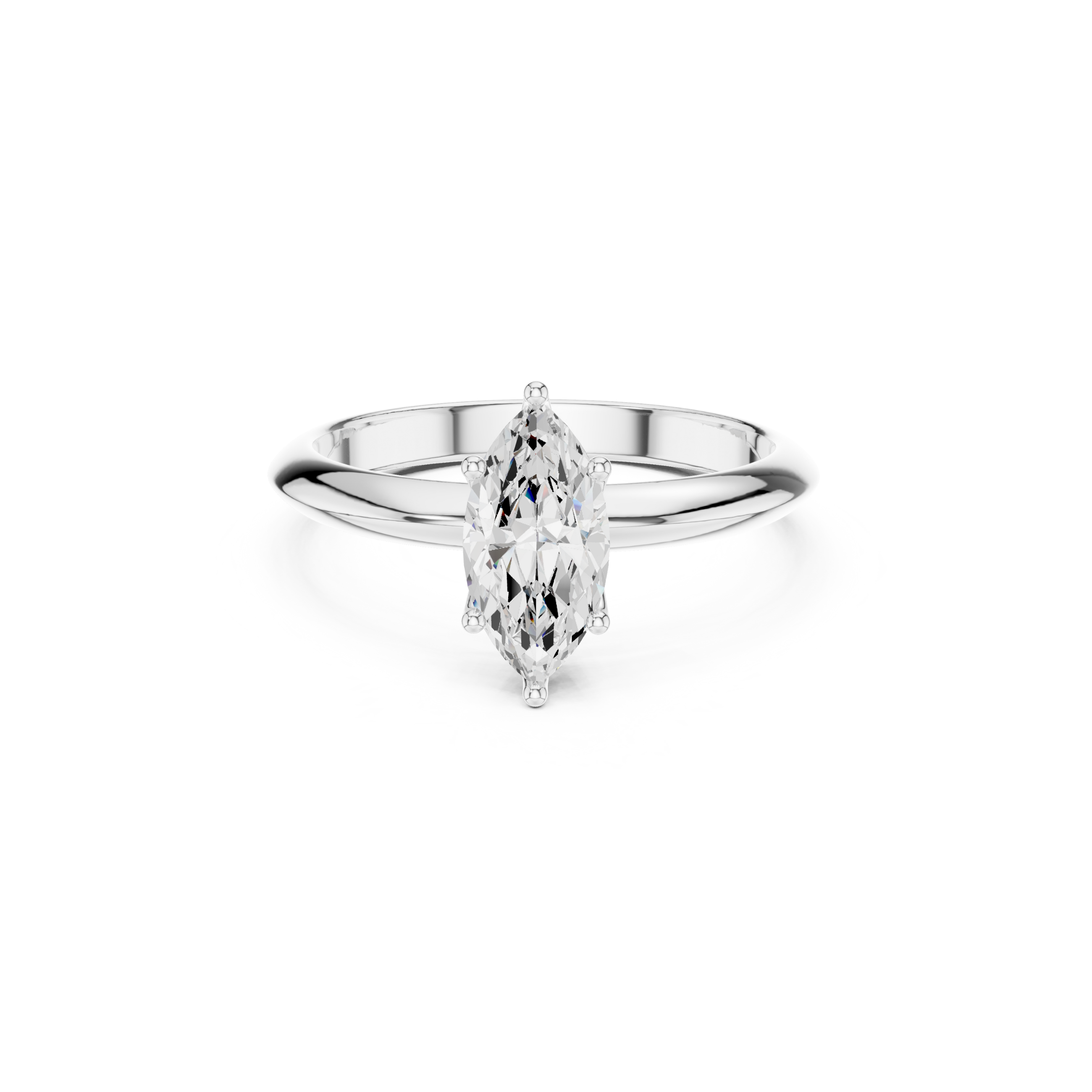 Marquise-Cut Solitaire Lab Grown Diamond Ring