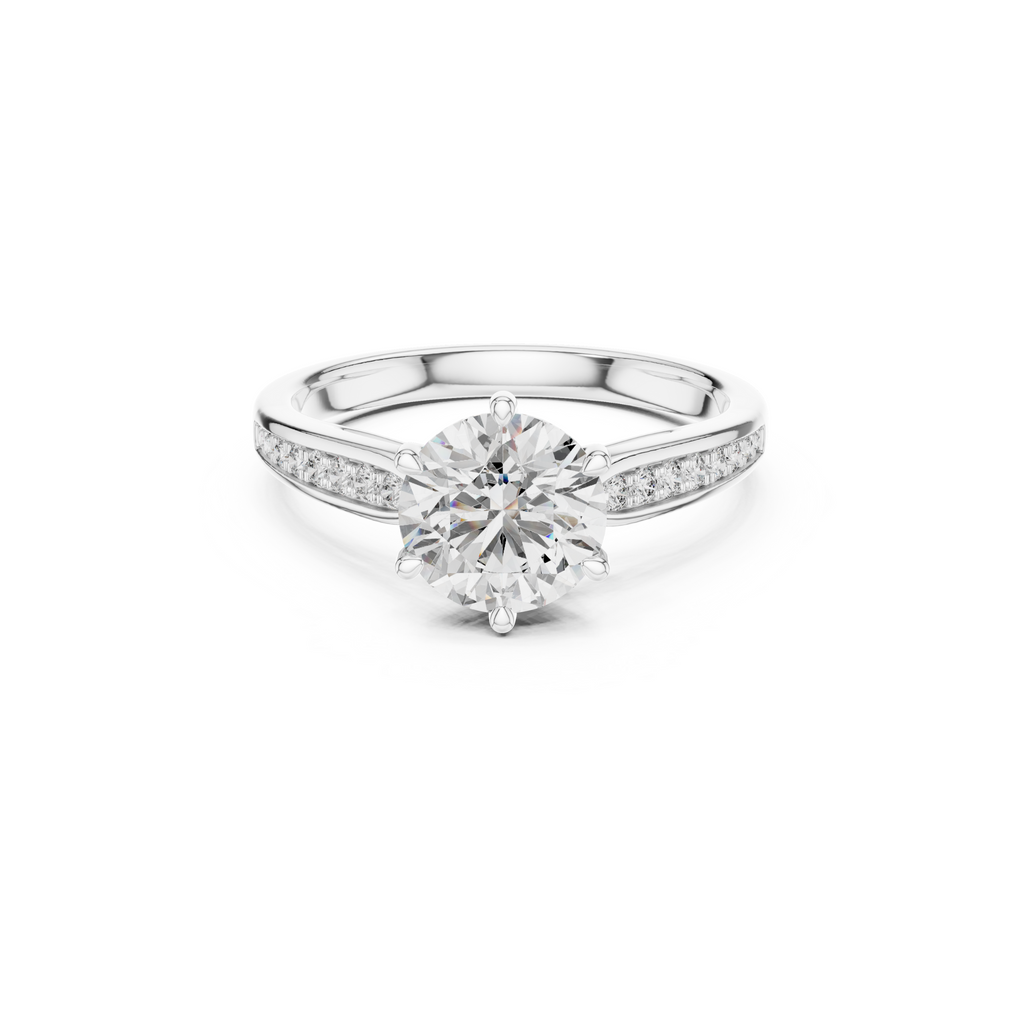 Charming Round Solitaire Diamond Engagement Ring