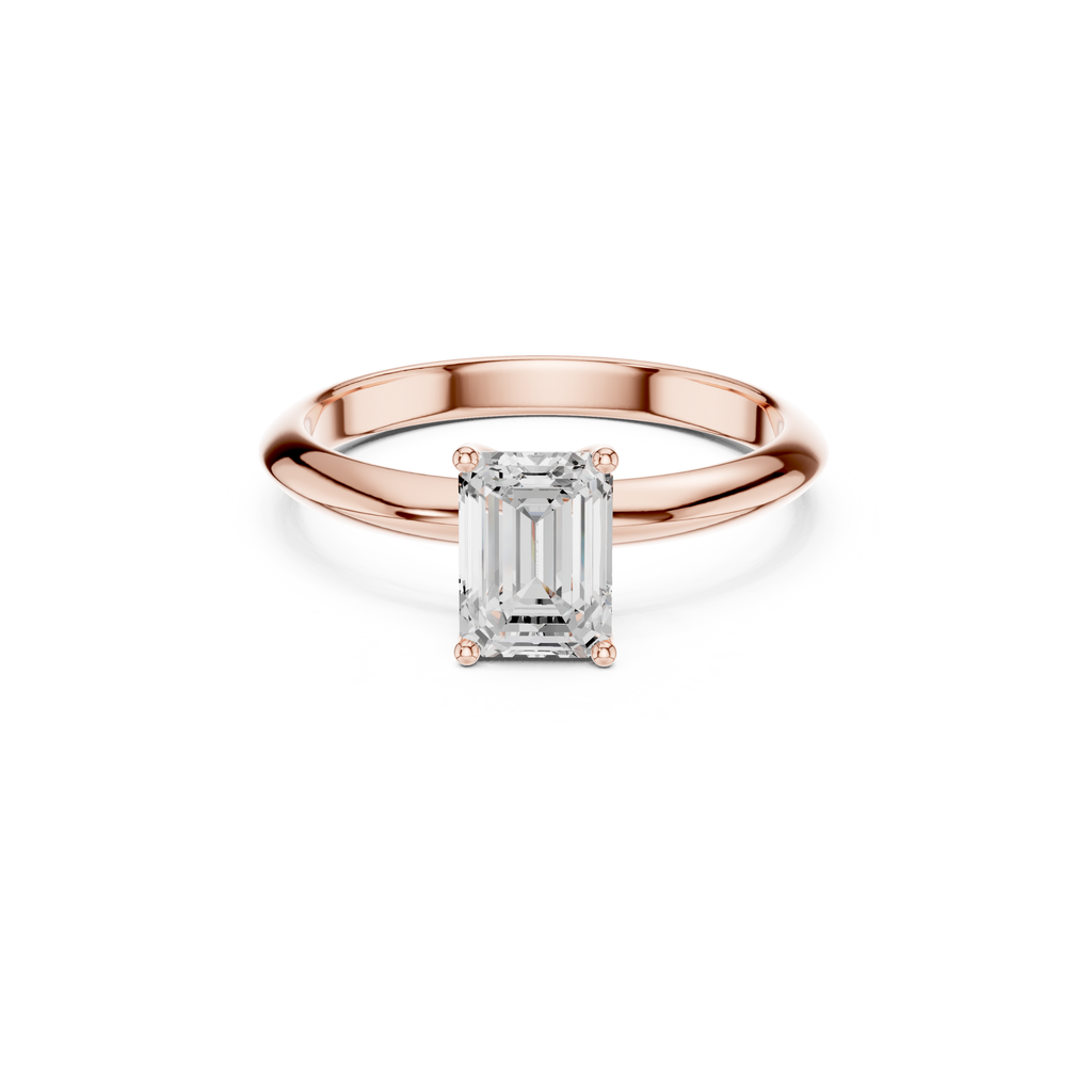 Emerald Cut Solitaire Lab Grown Diamond Ring