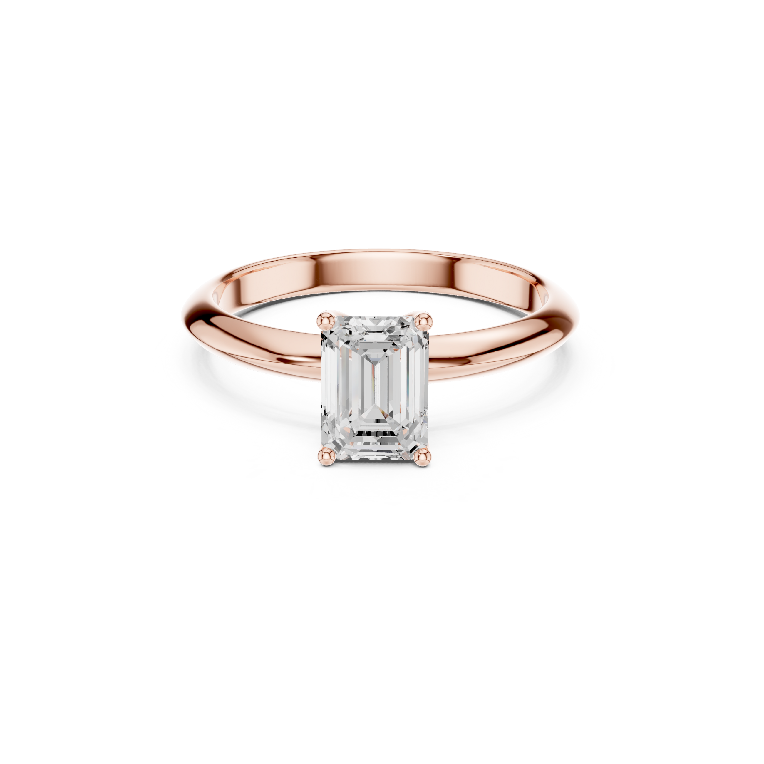 Emerald Cut Solitaire Lab Grown Diamond Ring