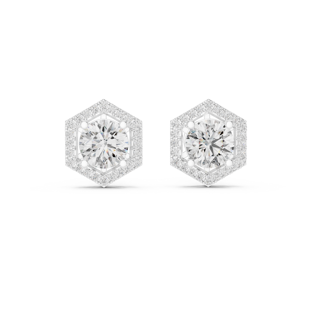 Hexagon Lab Grown Diamond Stud