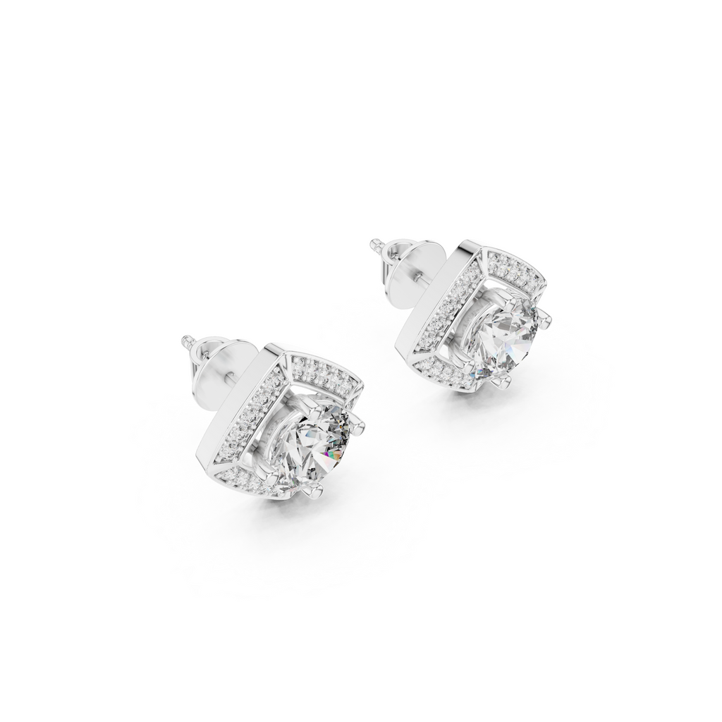 Cushion Halo Lab Grown Diamond Stud