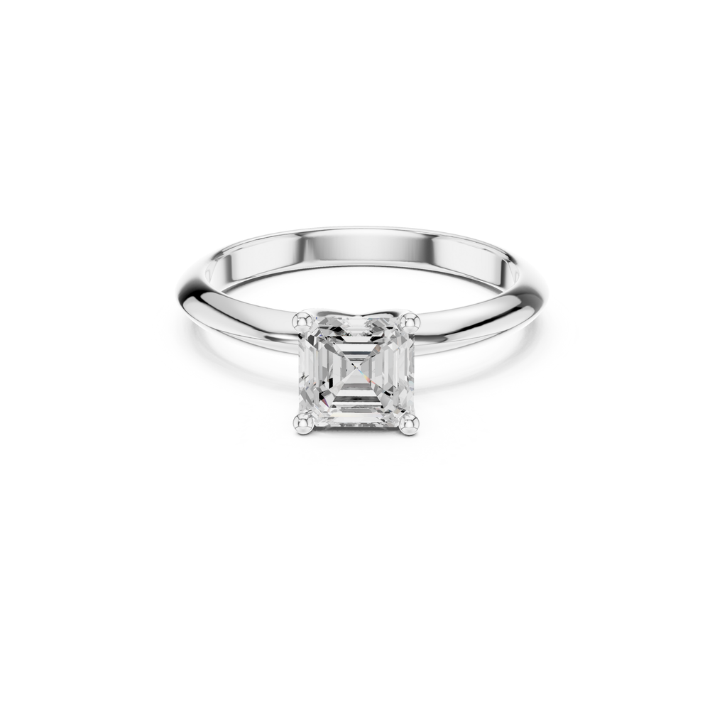 Asscher Cut Solitaire Lab Grown Diamond Ring