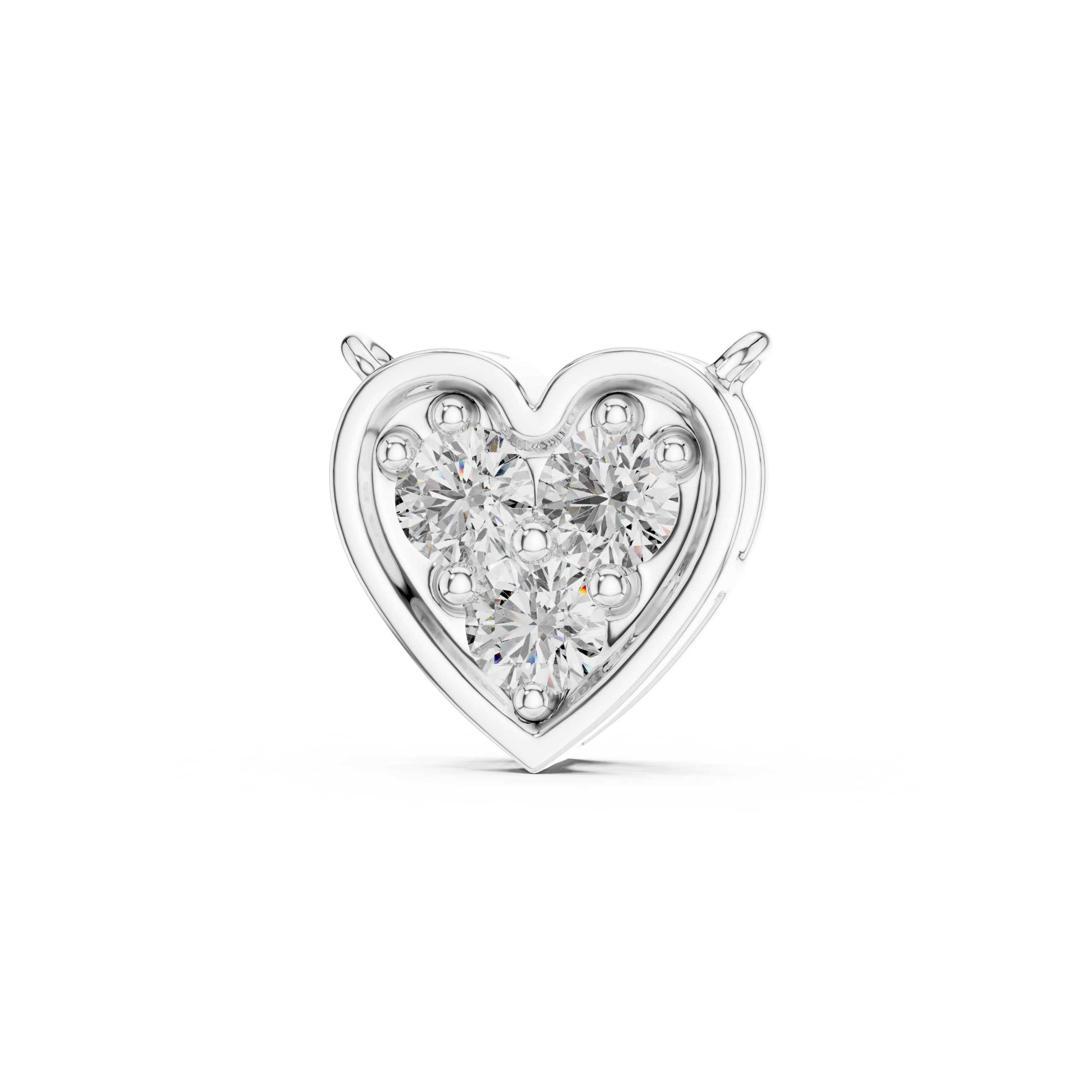 Heart Triple Round Lab Grown Diamond Pendant