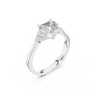 Heart-Cut Three-Stone Diamond Ring