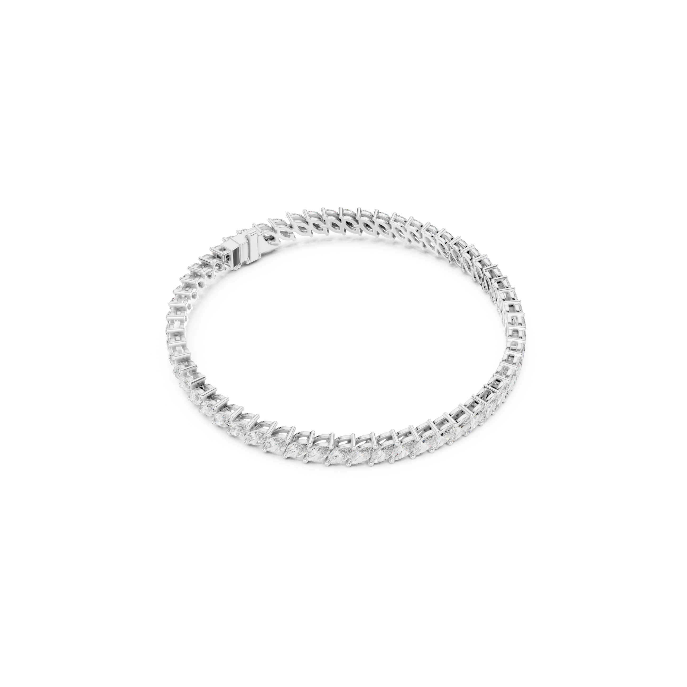 Marquise Lab Grown Diamond Tennis Bracelet.