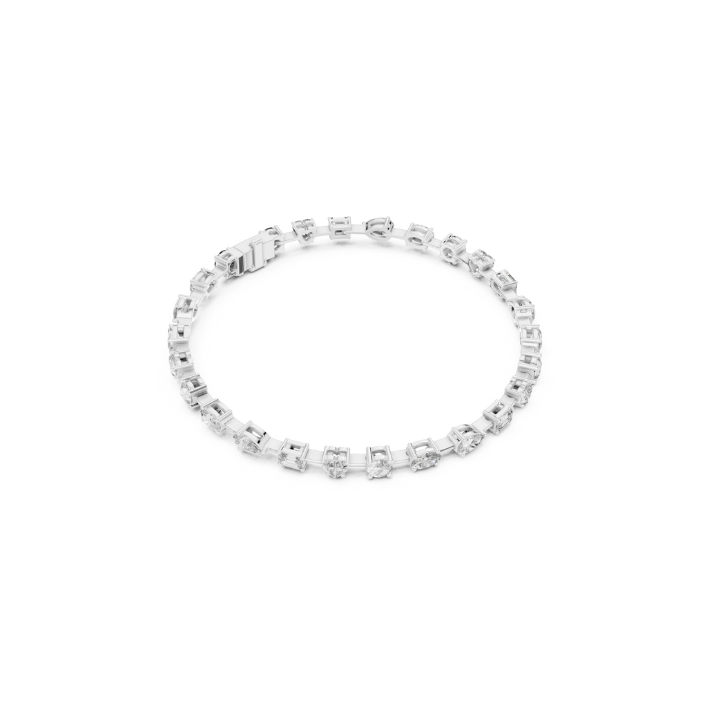 Multi-Shape Lab Grown Diamond Tennis Bracelet.