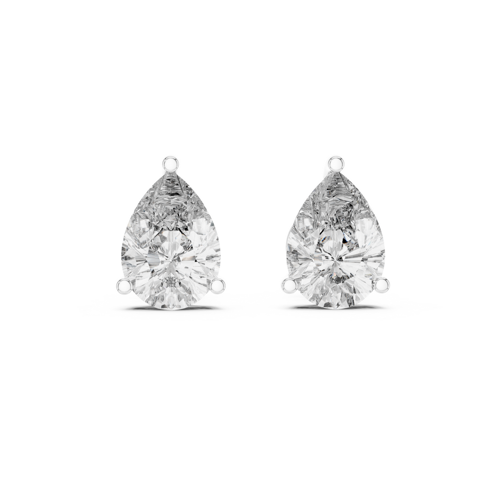 Pear Solitaire Lab Grown Diamond Stud