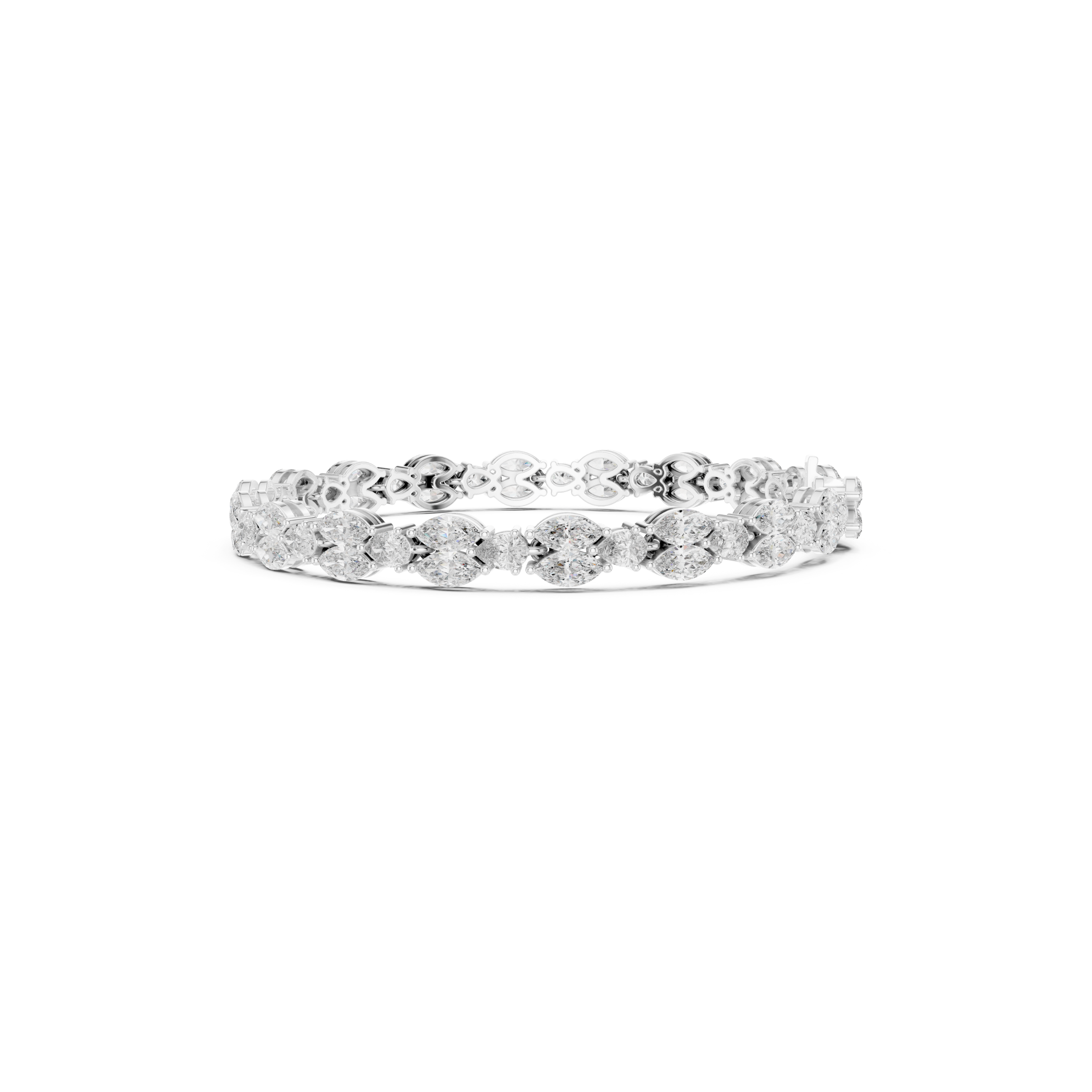 Pear-Cut Lab Grown Diamond Tennis Bracelet