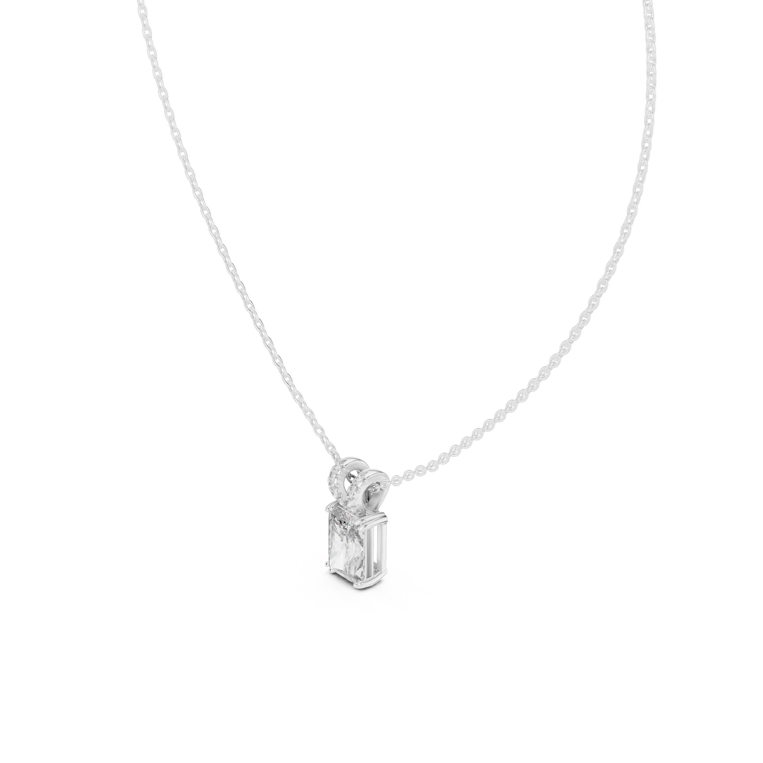 Radiant Cut Solitaire Lab Grown Diamond Pendant