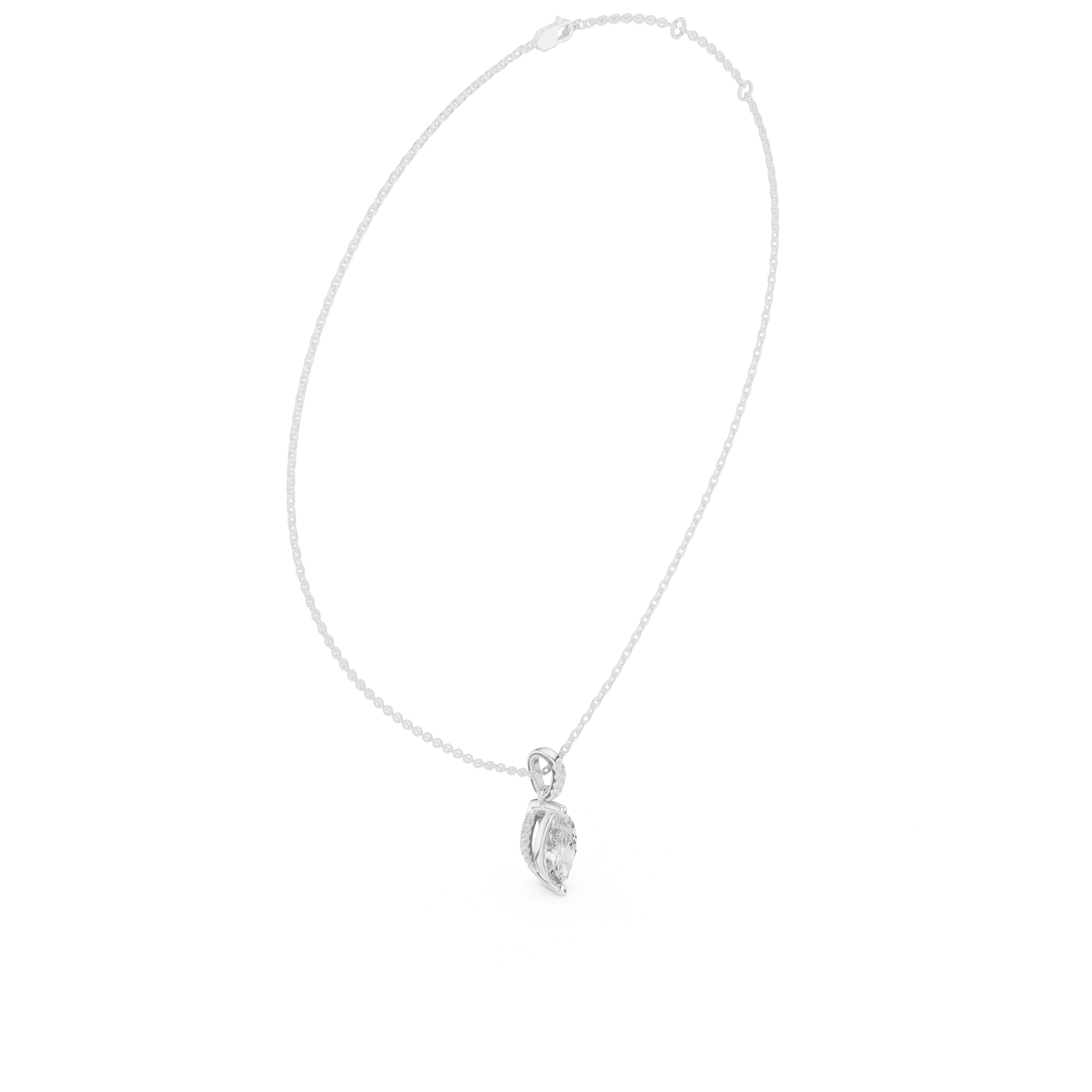 Marquise Cut Solitaire Diamond Pendant