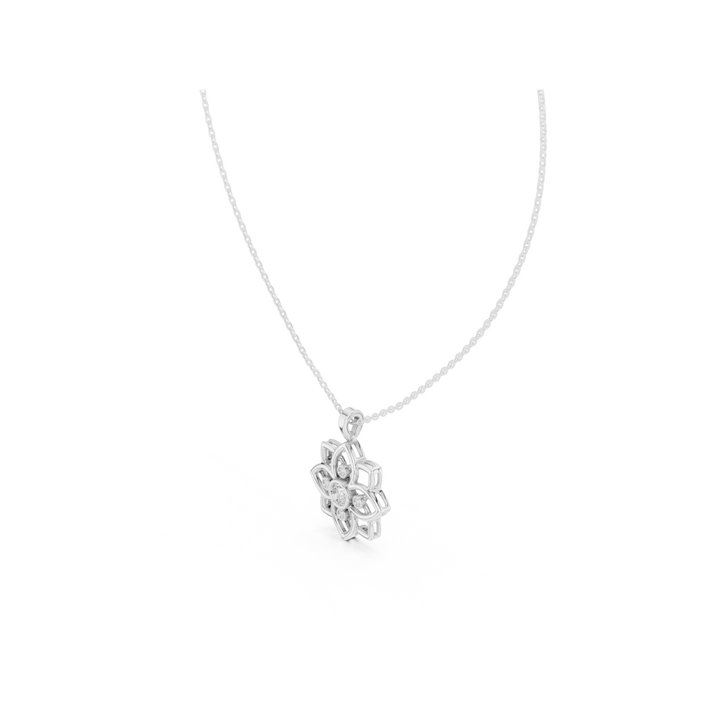 Floral Lab Grown Diamond Pendant