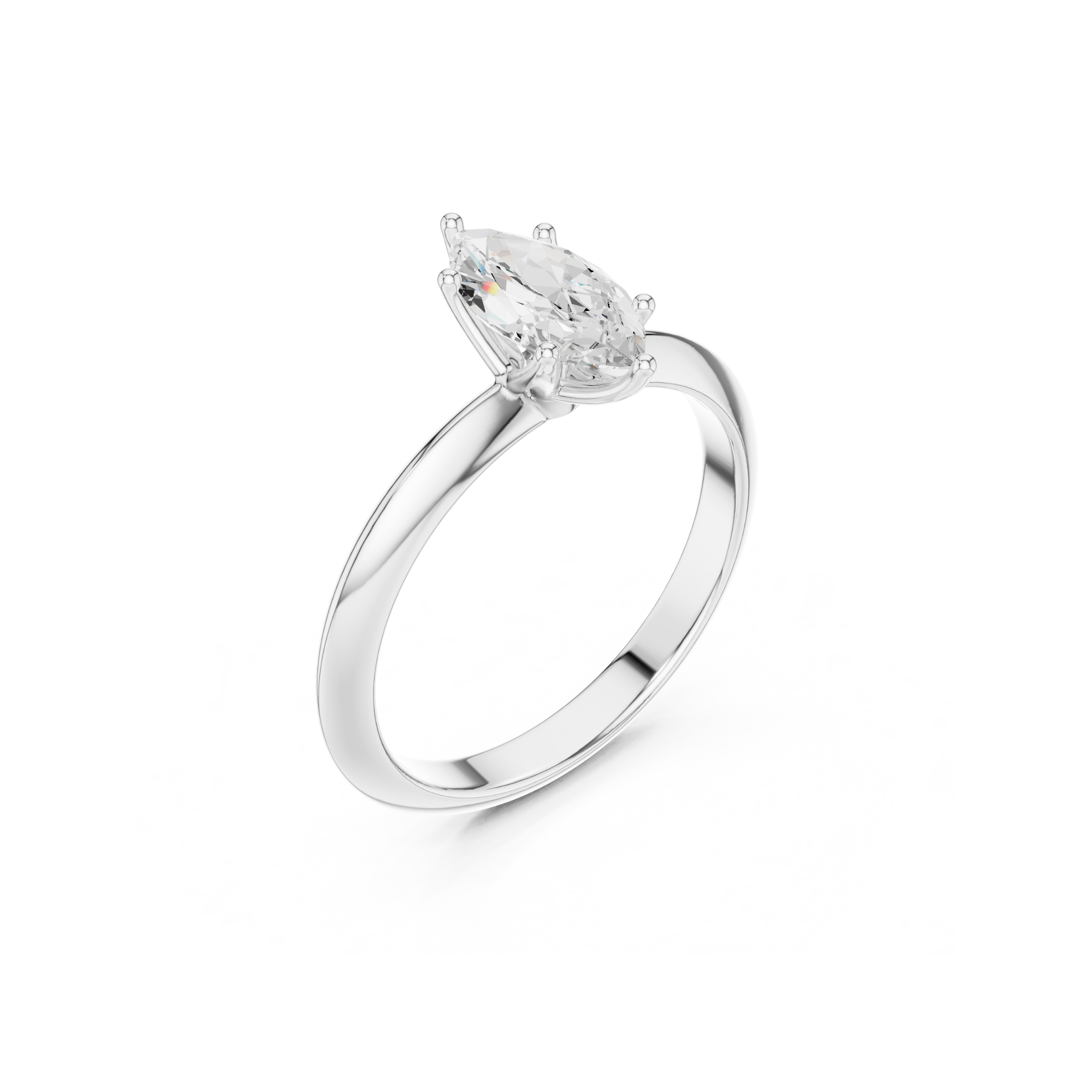 Marquise-Cut Solitaire Lab Grown Diamond Ring