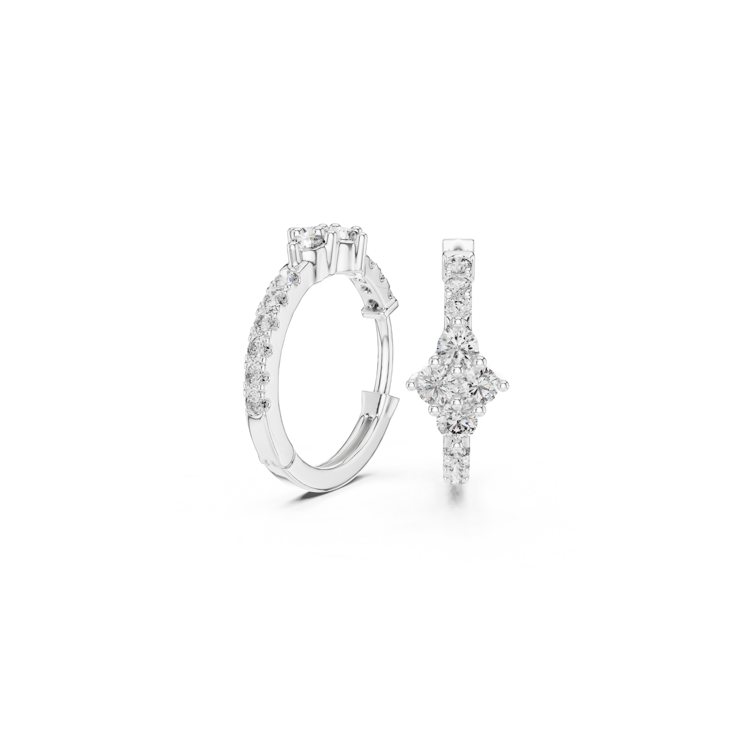 Floral Daimond Hoop Earring