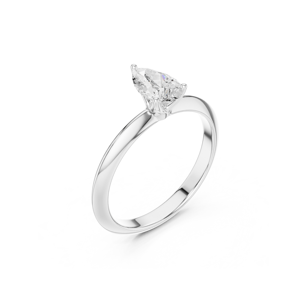 Pear-Cut Solitaire Lab Grown Diamond Ring