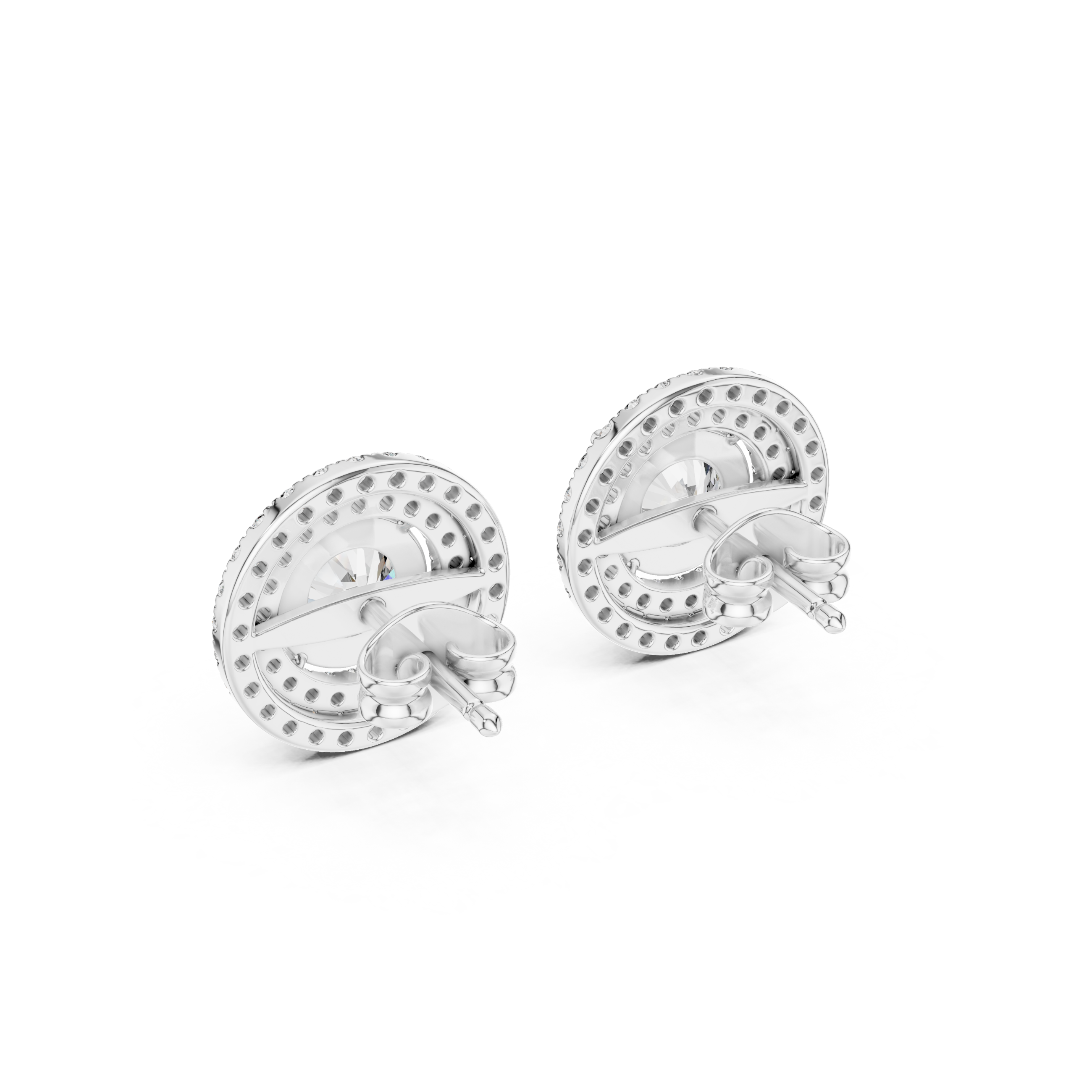 Double Halo Lab Grown Diamond Stud Earrings