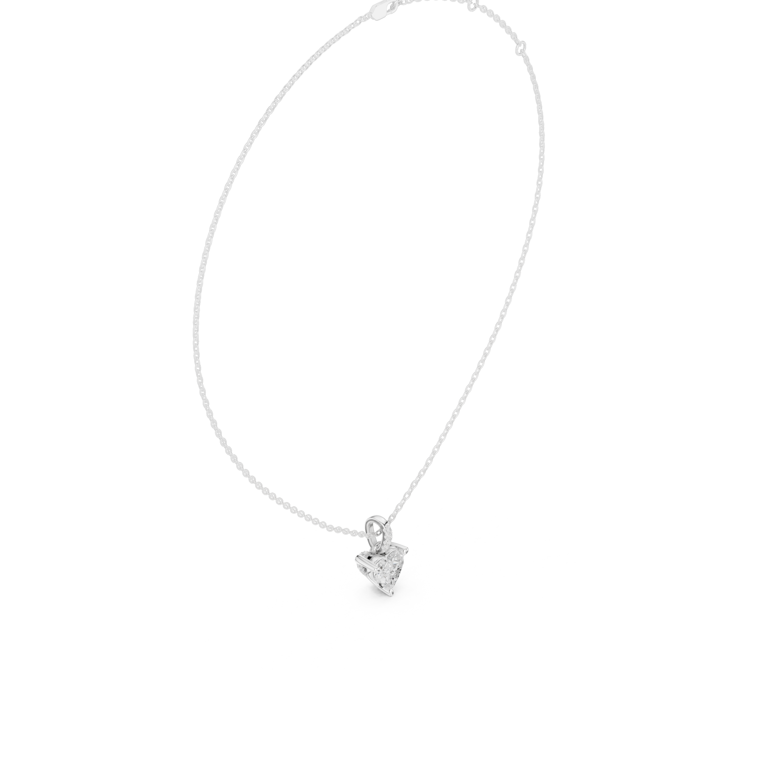 Heart Shape Solitaire Diamond Pendant
