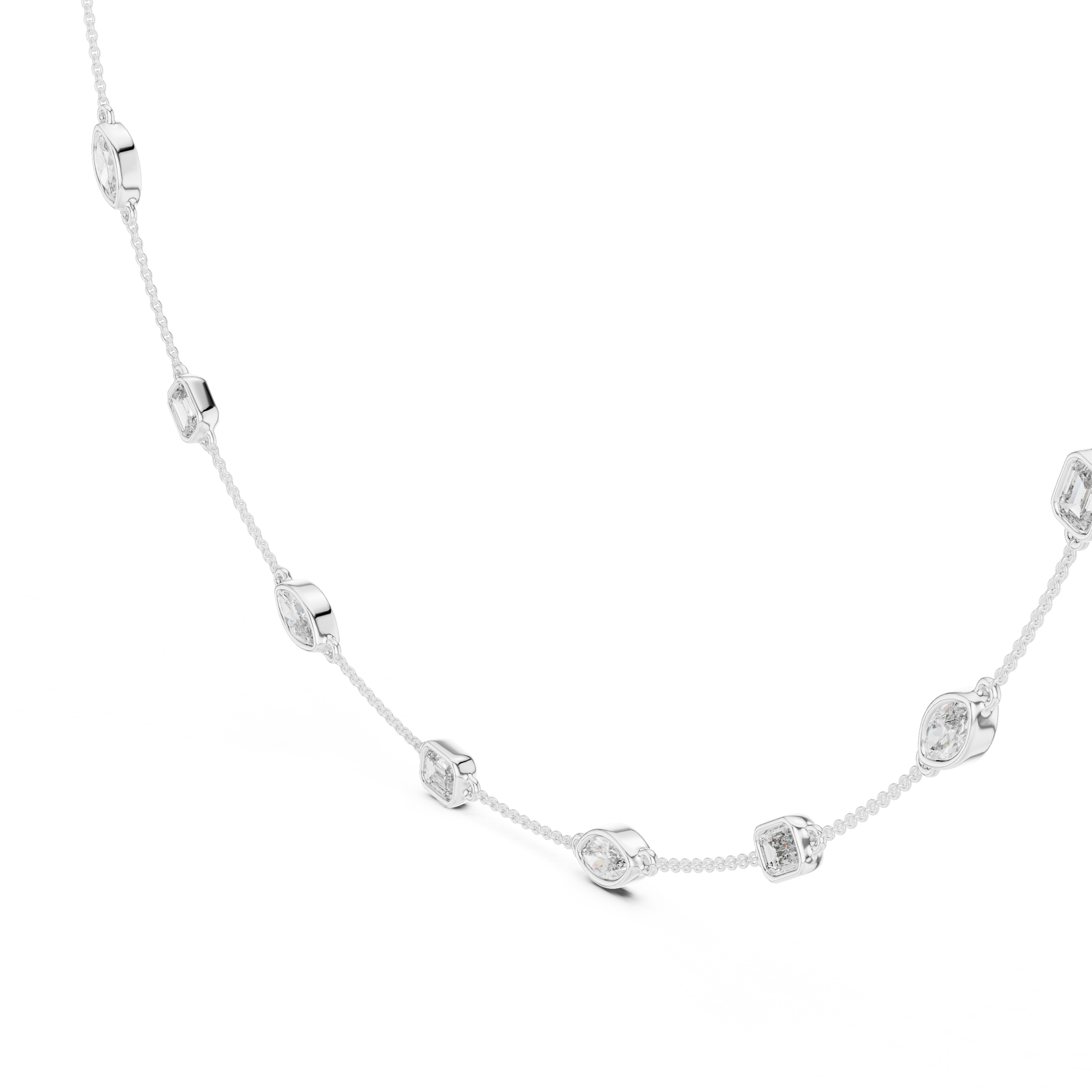 Elegant Gold Bezel-Set Lab Grown Diamond Necklace