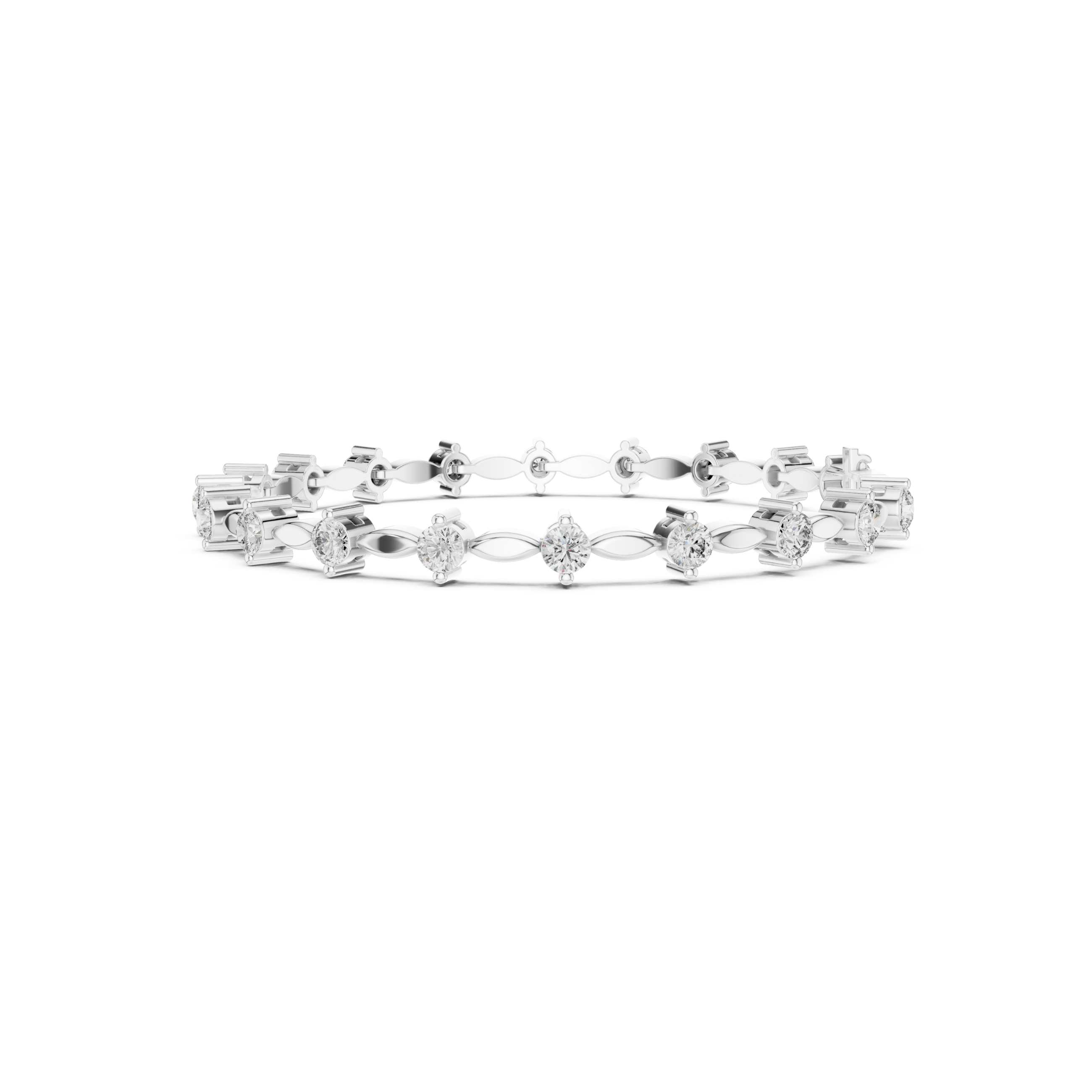 Delicate Round Lab Grown Diamond Tennis Bracelet