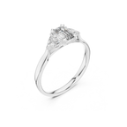 Emerald-Cut Three-Stone Diamond Ring