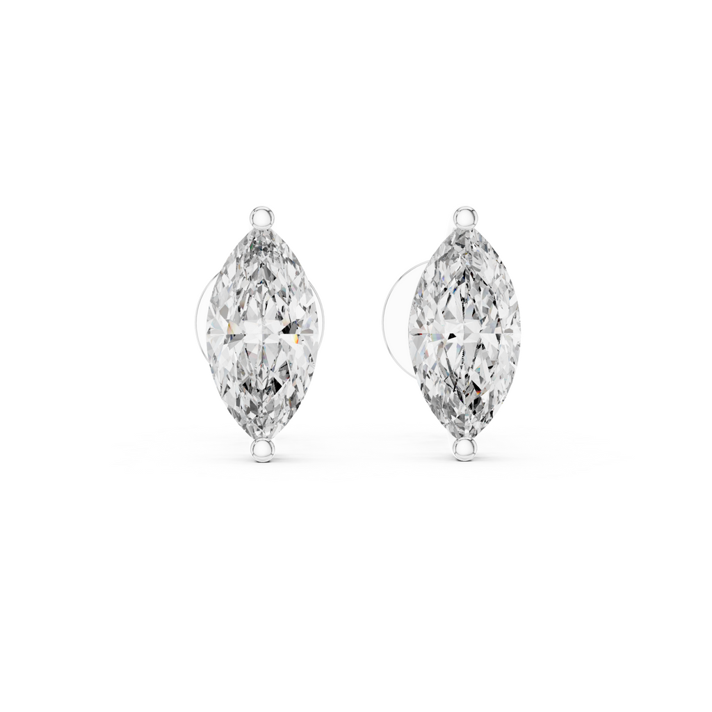 Marquise-Cut Lab Grown Diamond Stud