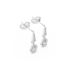 Pear-Shaped Diamond Halo Drop Earring