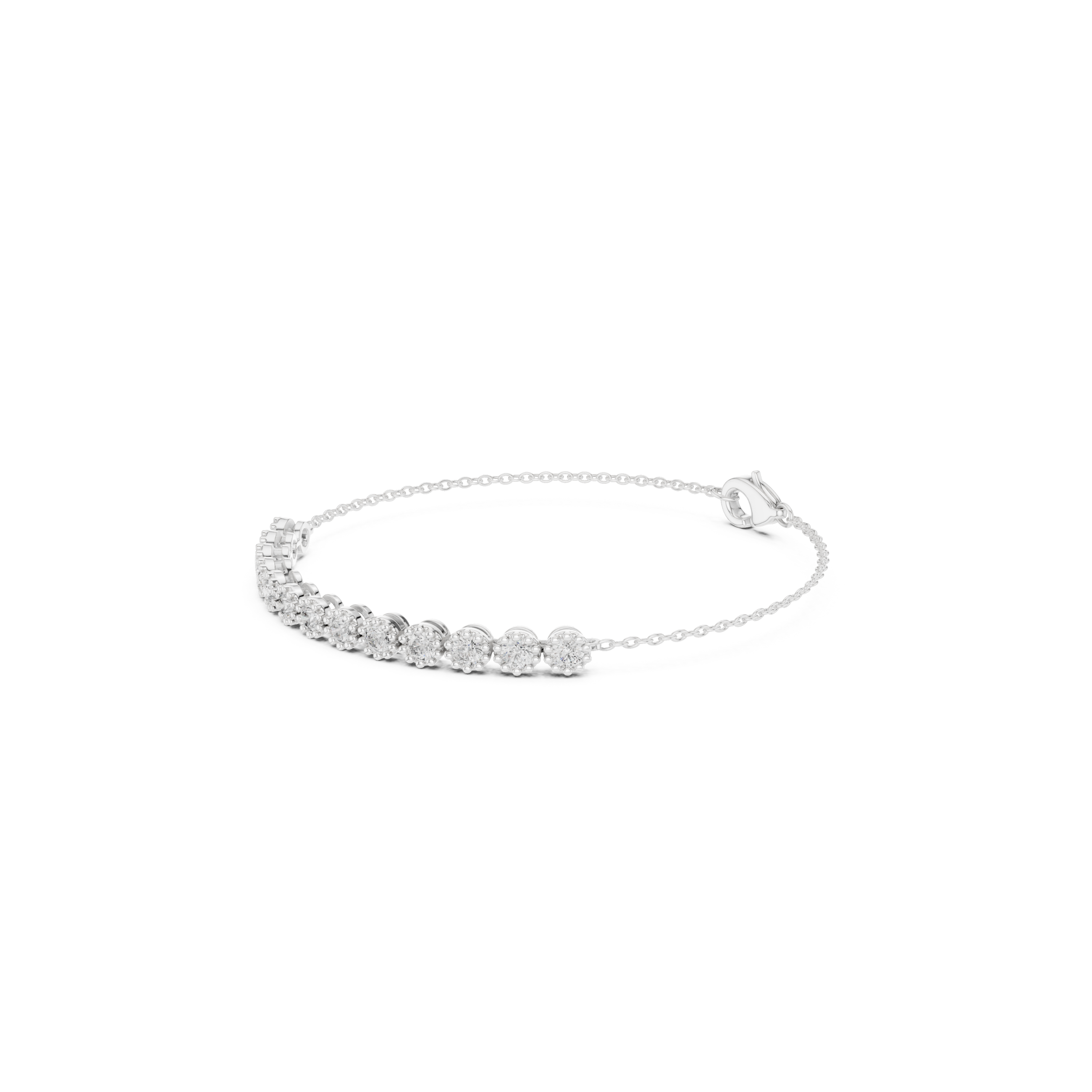 Cluster Lab Grown Diamond Chain Bracelet