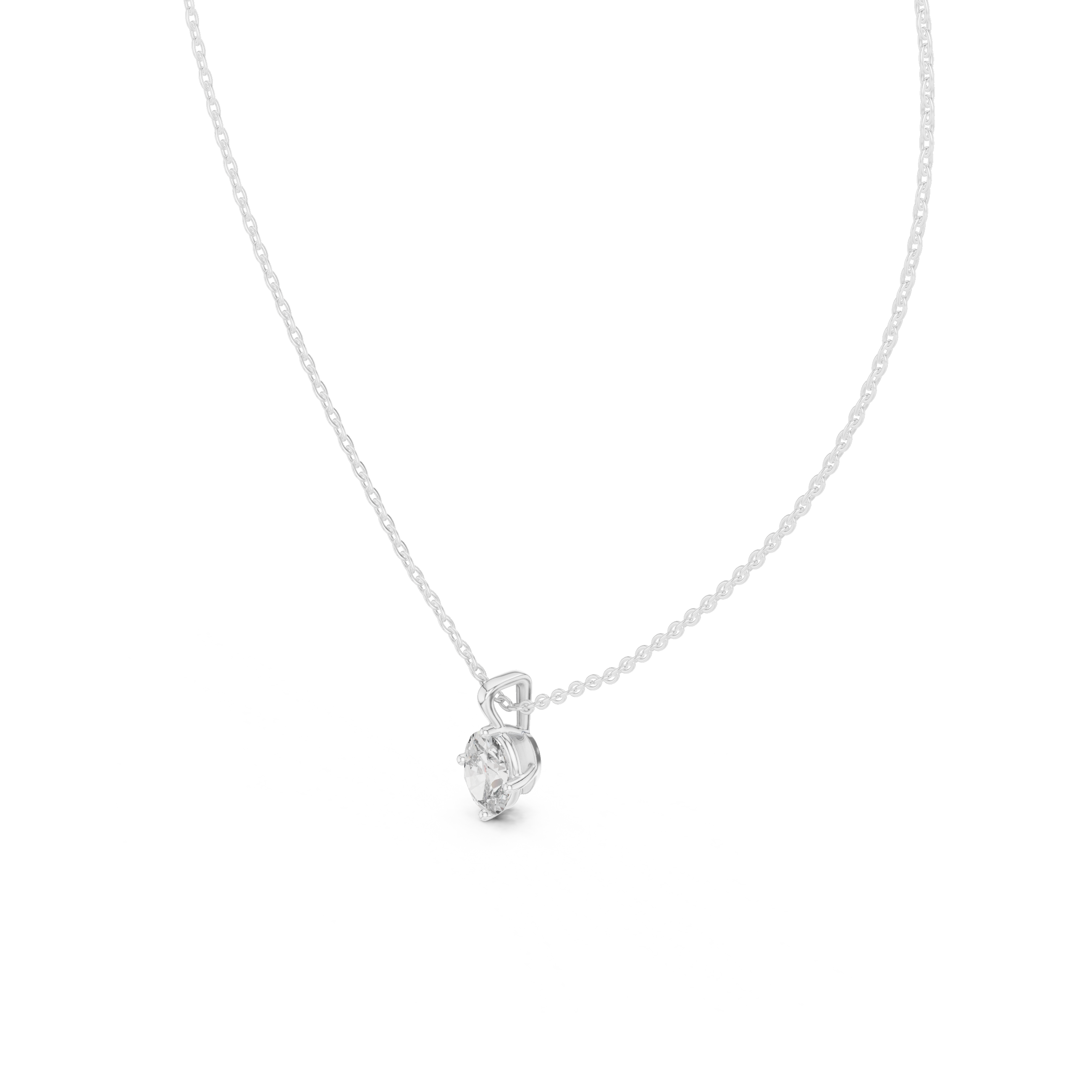 Oval Cut Solitaire Lab Grown Diamond Pendant