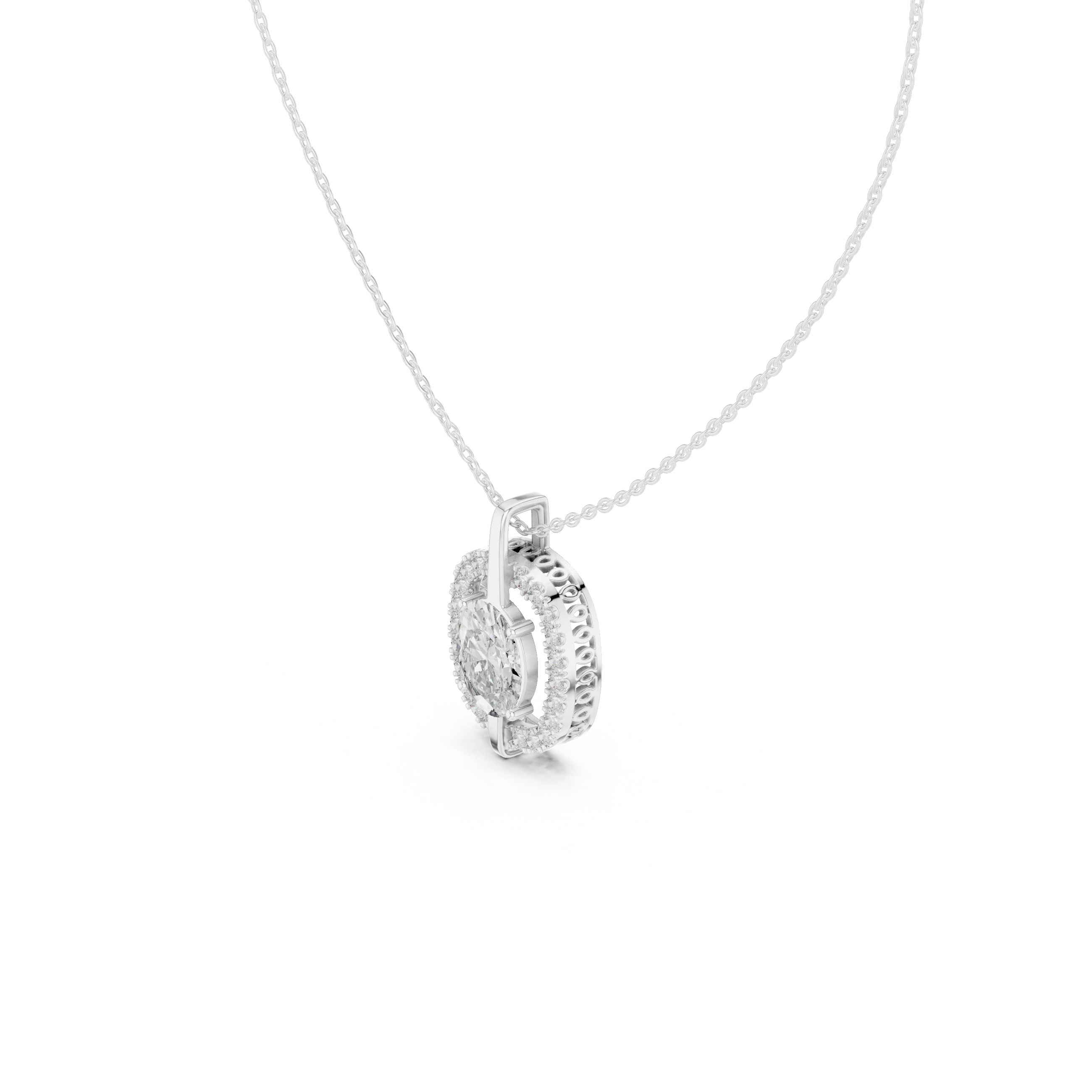 Classic Oval Lab Grown Diamond Solitaire Pendant