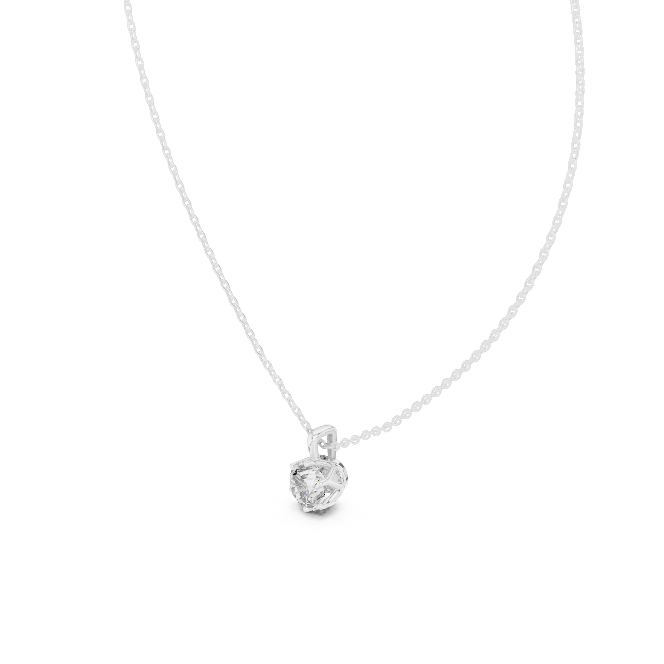 Round Cut Solitaire Lab Grown Diamond Pendant