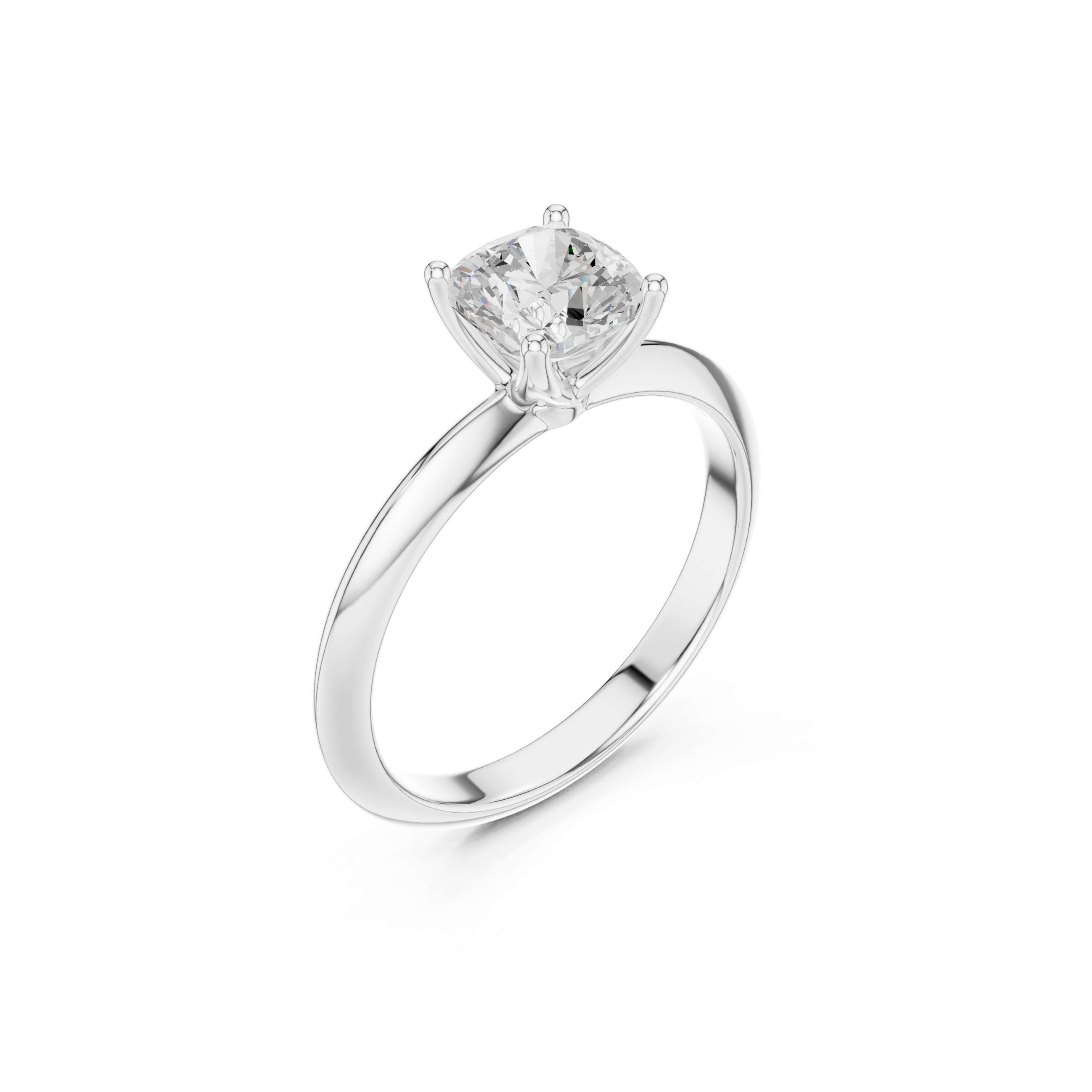 Cushion-Cut Solitaire Lab Grown Diamond Ring