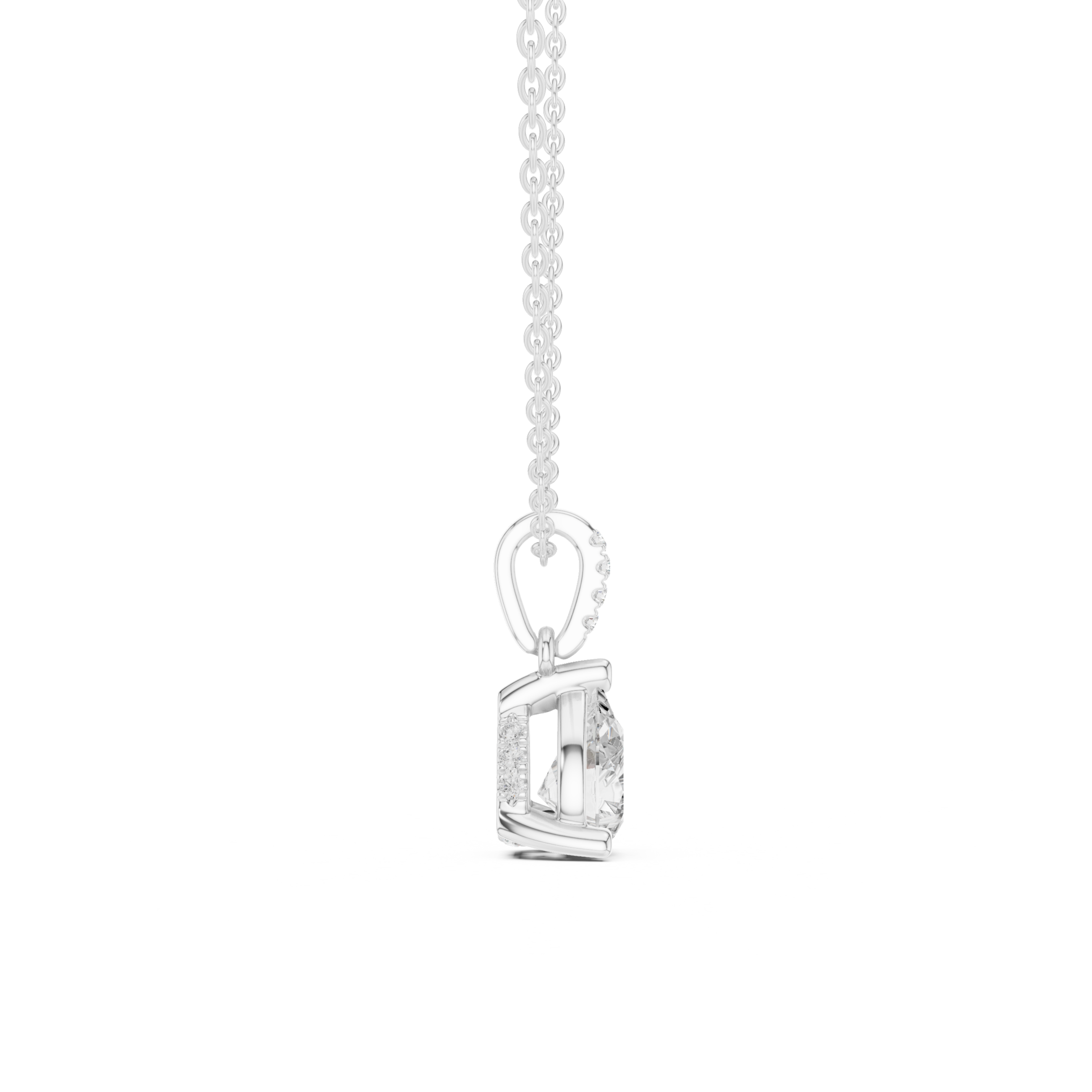 Pear Cut Solitaire Diamond Pendant