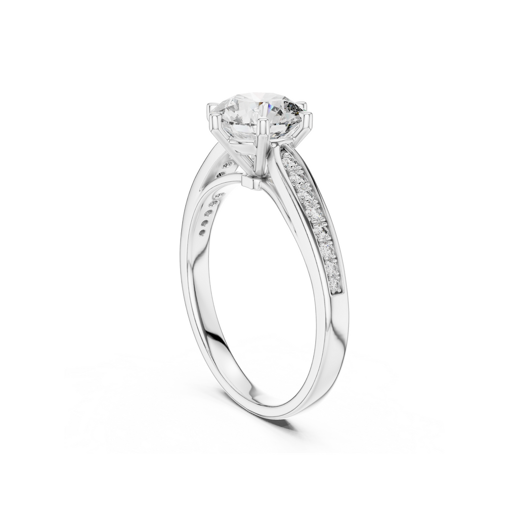 Charming Round Solitaire Diamond Engagement Ring