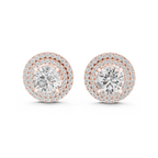 Double Halo Lab Grown Diamond Stud Earrings