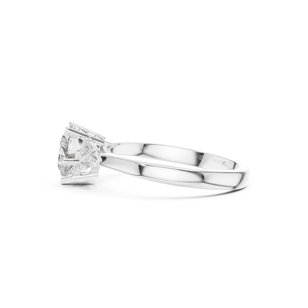Heart-Cut Three-Stone Diamond Ring