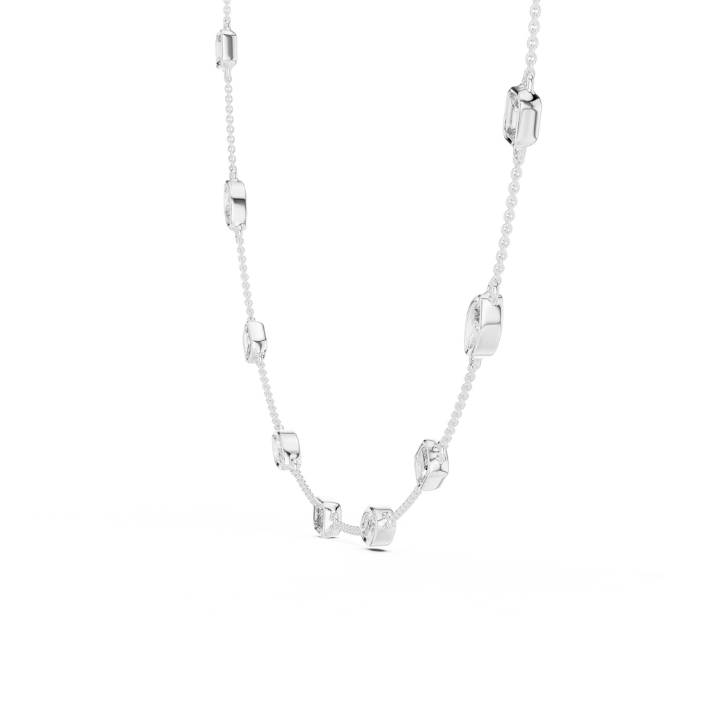 Elegant Gold Bezel-Set Lab Grown Diamond Necklace