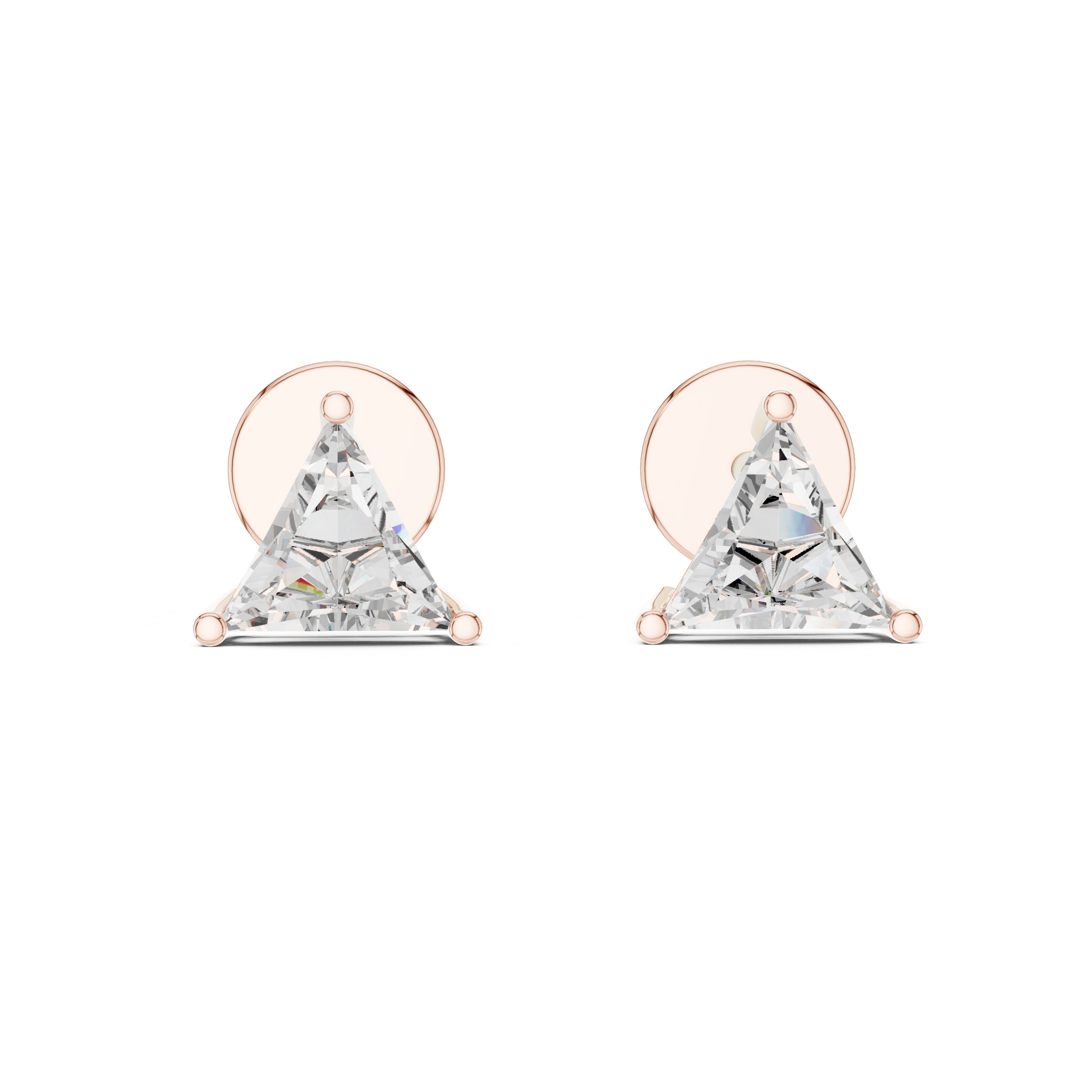 Trillion-Cut Lab Grown Diamond Stud