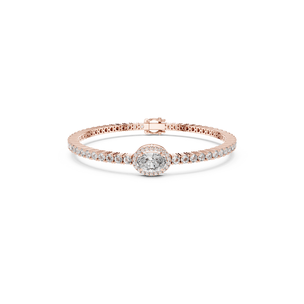 Oval Lab Grown Diamond Tennis Bracelet
