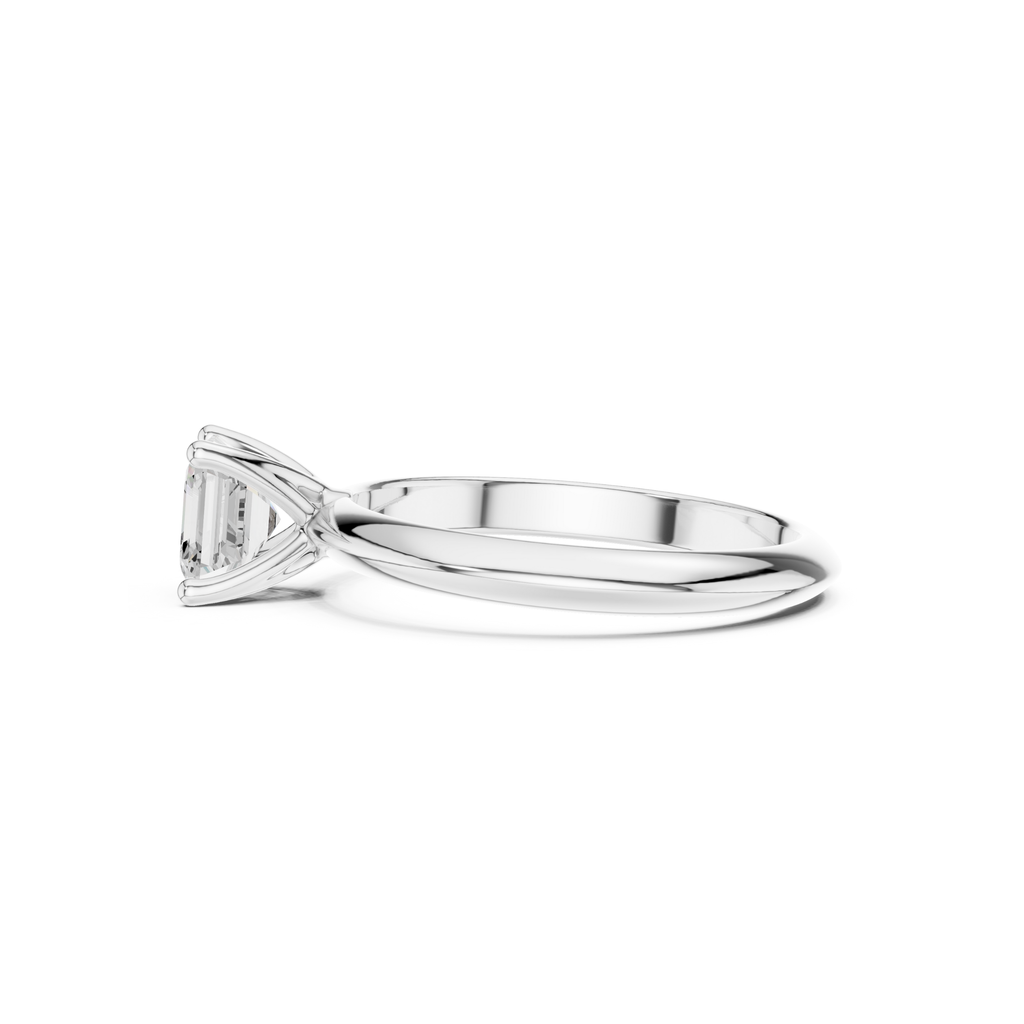 Asscher Cut Solitaire Lab Grown Diamond Ring