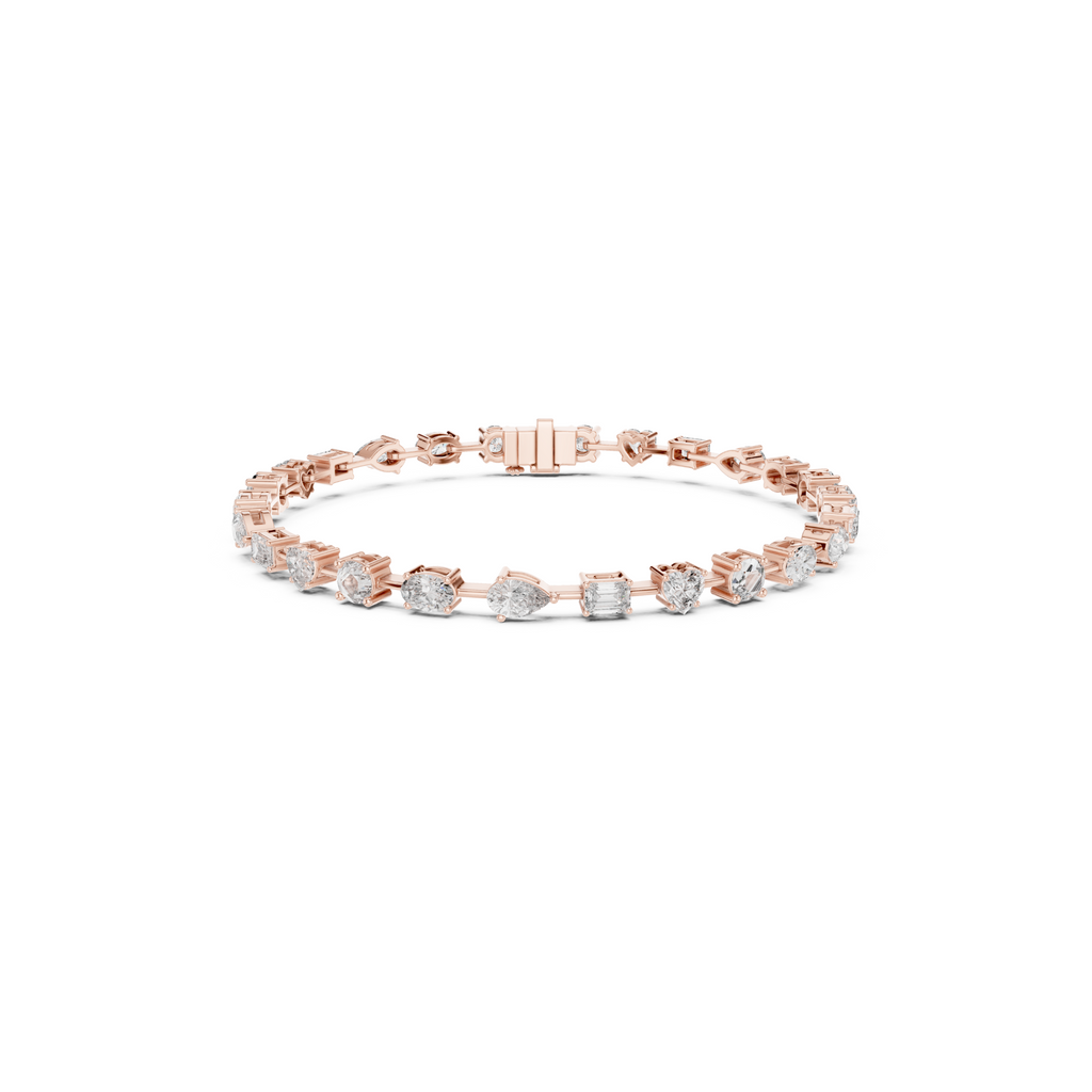 Multi-Shape Lab Grown Diamond Tennis Bracelet.