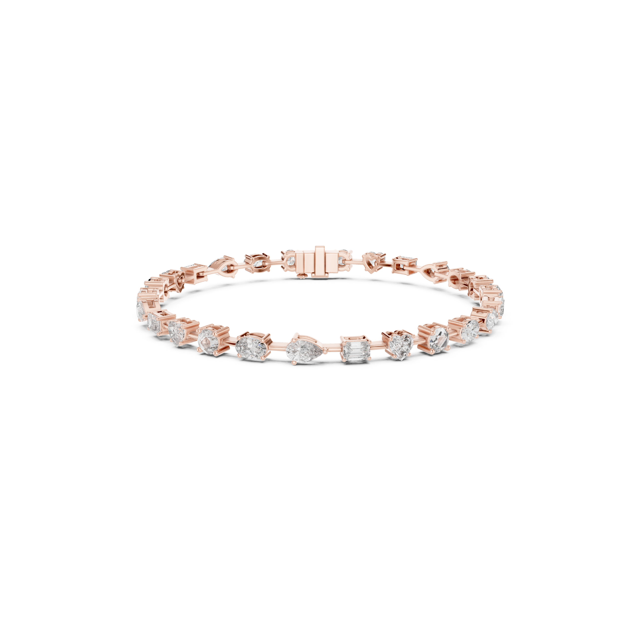 Multi-Shape Lab Grown Diamond Tennis Bracelet.