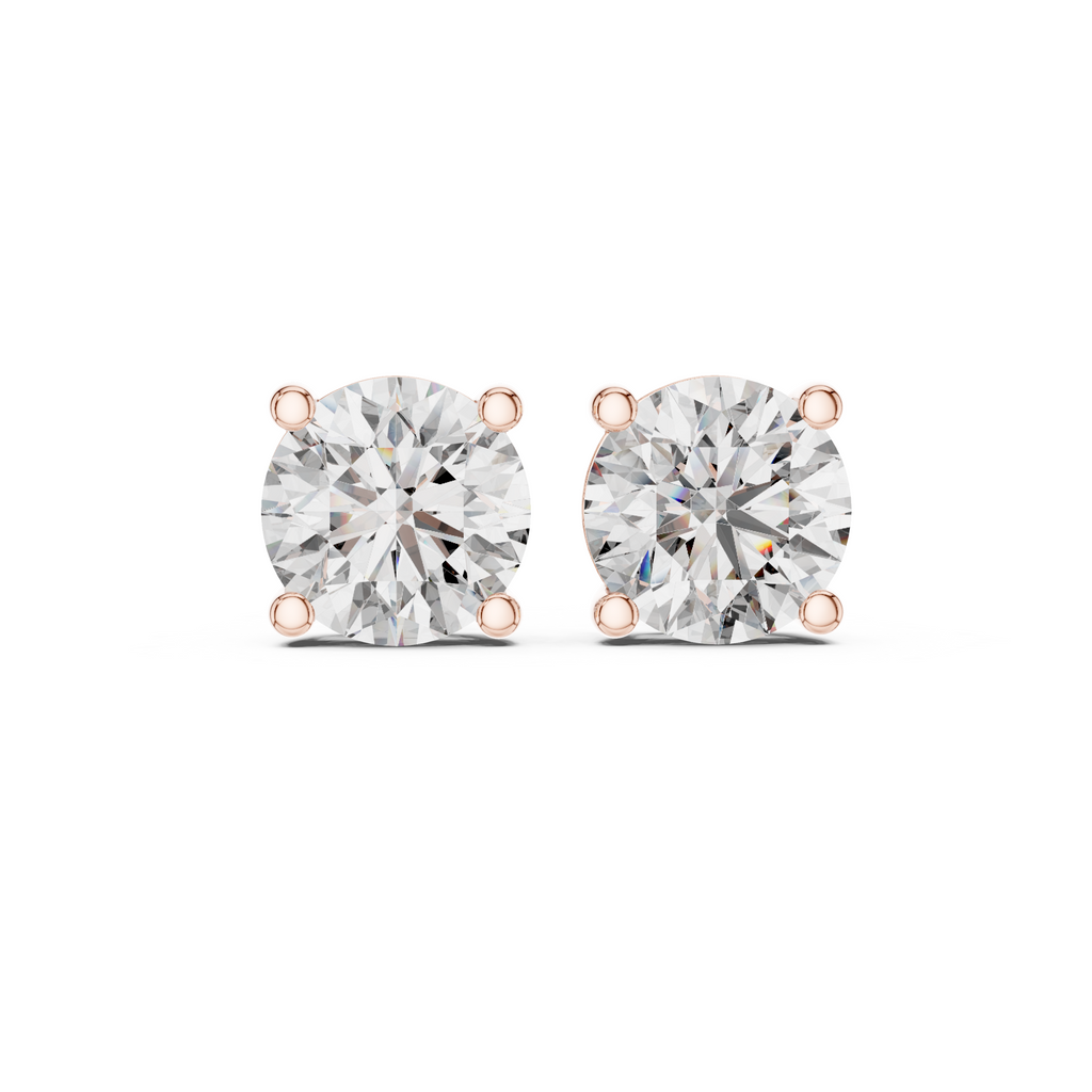 Round Cut Solitaire Lab Grown Diamond Stud