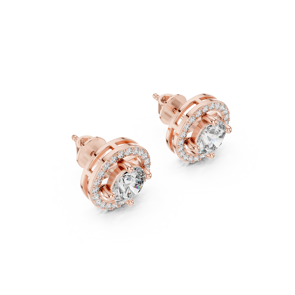 Elegant Halo Lab Grown Diamond Earring