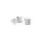 Classic Princess-Cut Diamond Solitaire Stud Earrings
