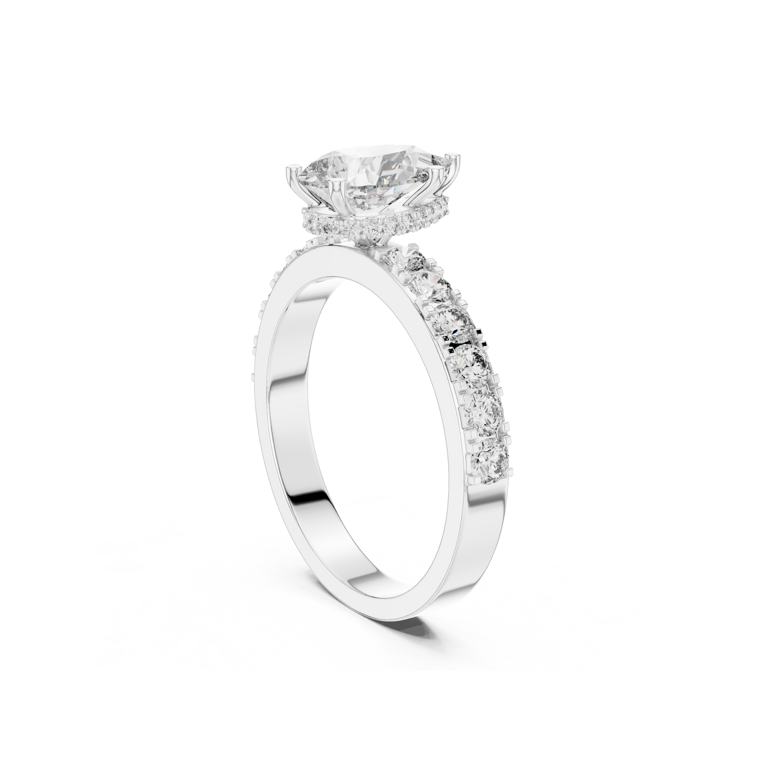 Pear Cut Solitaire Lab Grown Diamond Ring