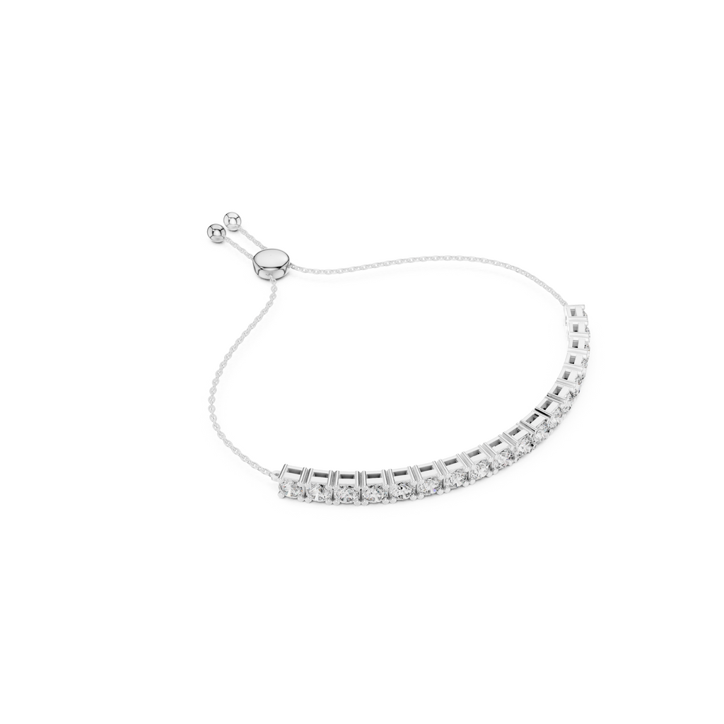 Elegant  Round Cut Lab Grown Diamonds Chain Bracelet