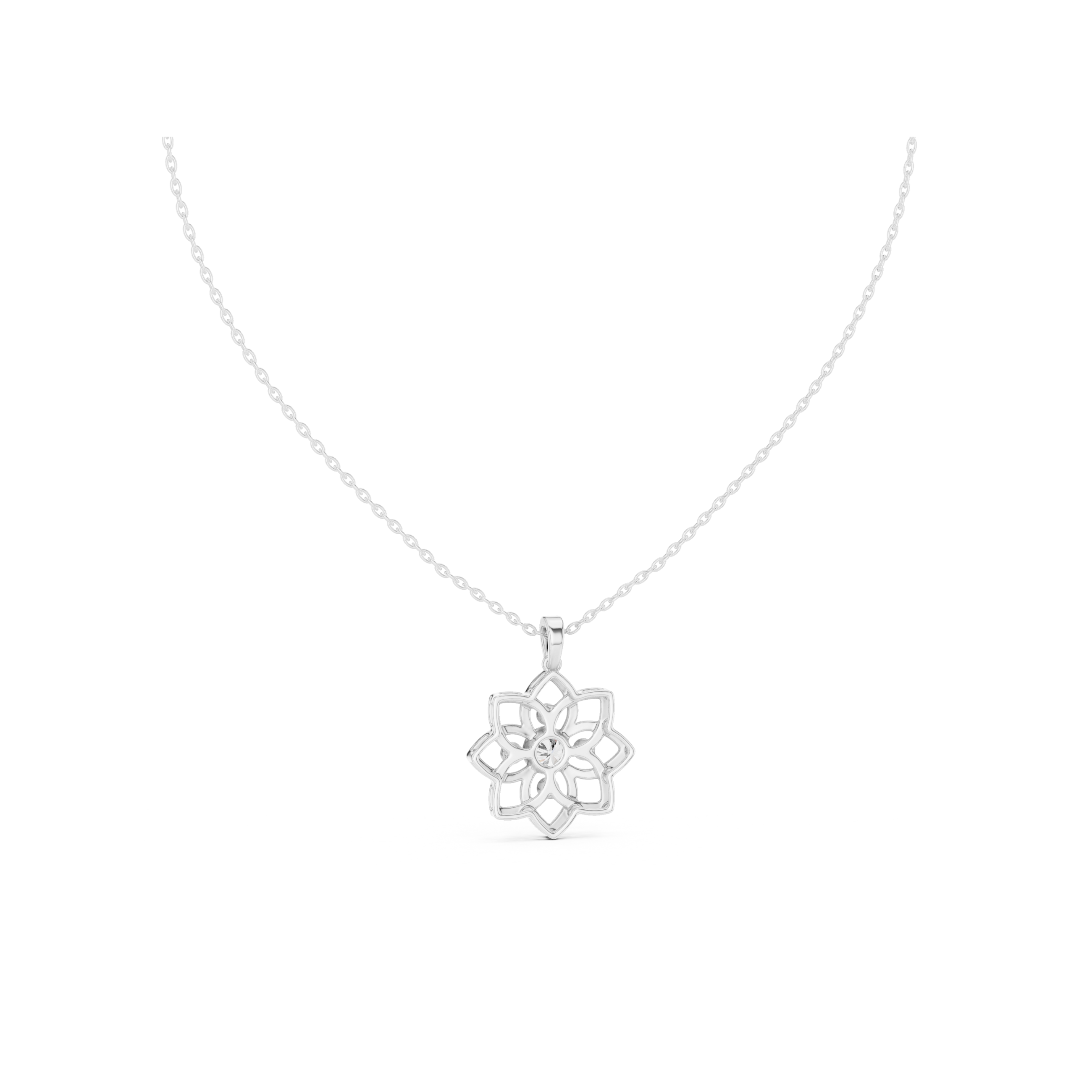 Floral Lab Grown Diamond Pendant