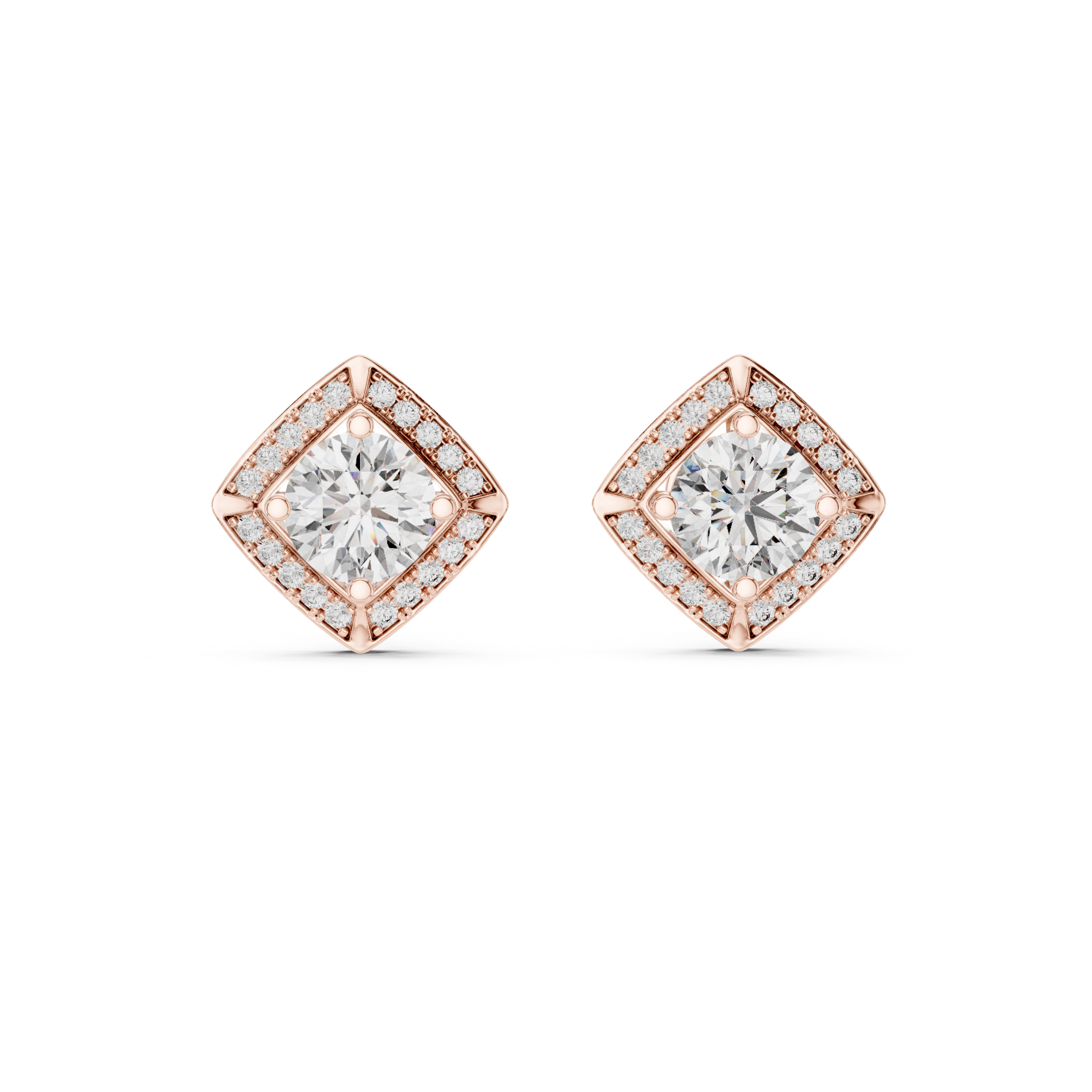 Cushion Halo Lab Grown Diamond Stud